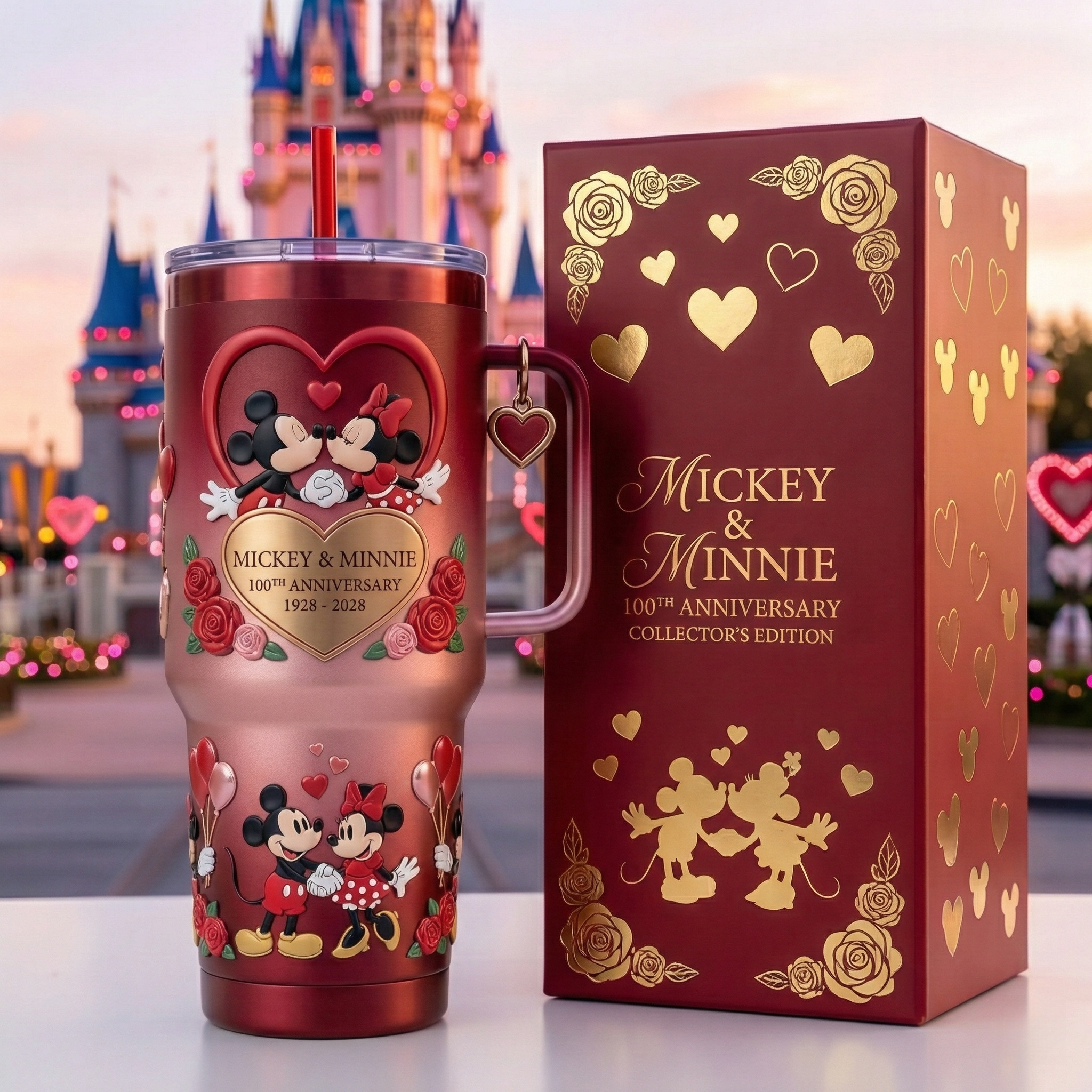 Mickey and Minnie 100th Anniversary Valentine's Day Limited Edition Tumbler