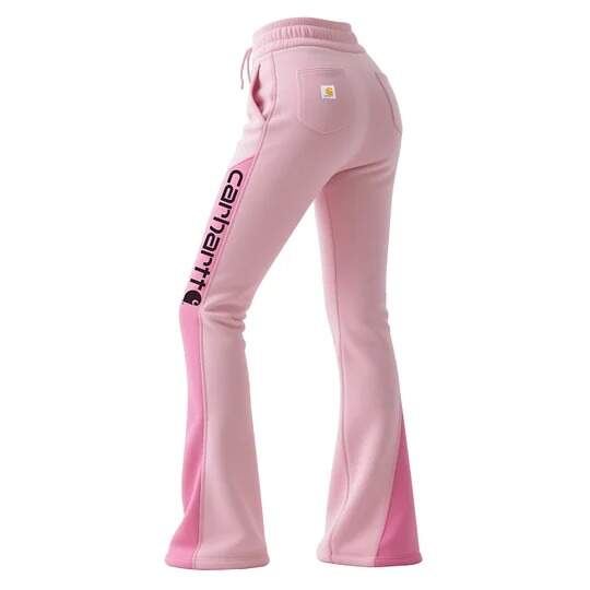 Pink Fleece Women's Hoodie & Sweatpants Set with Pearl Trim and Full Zip Design