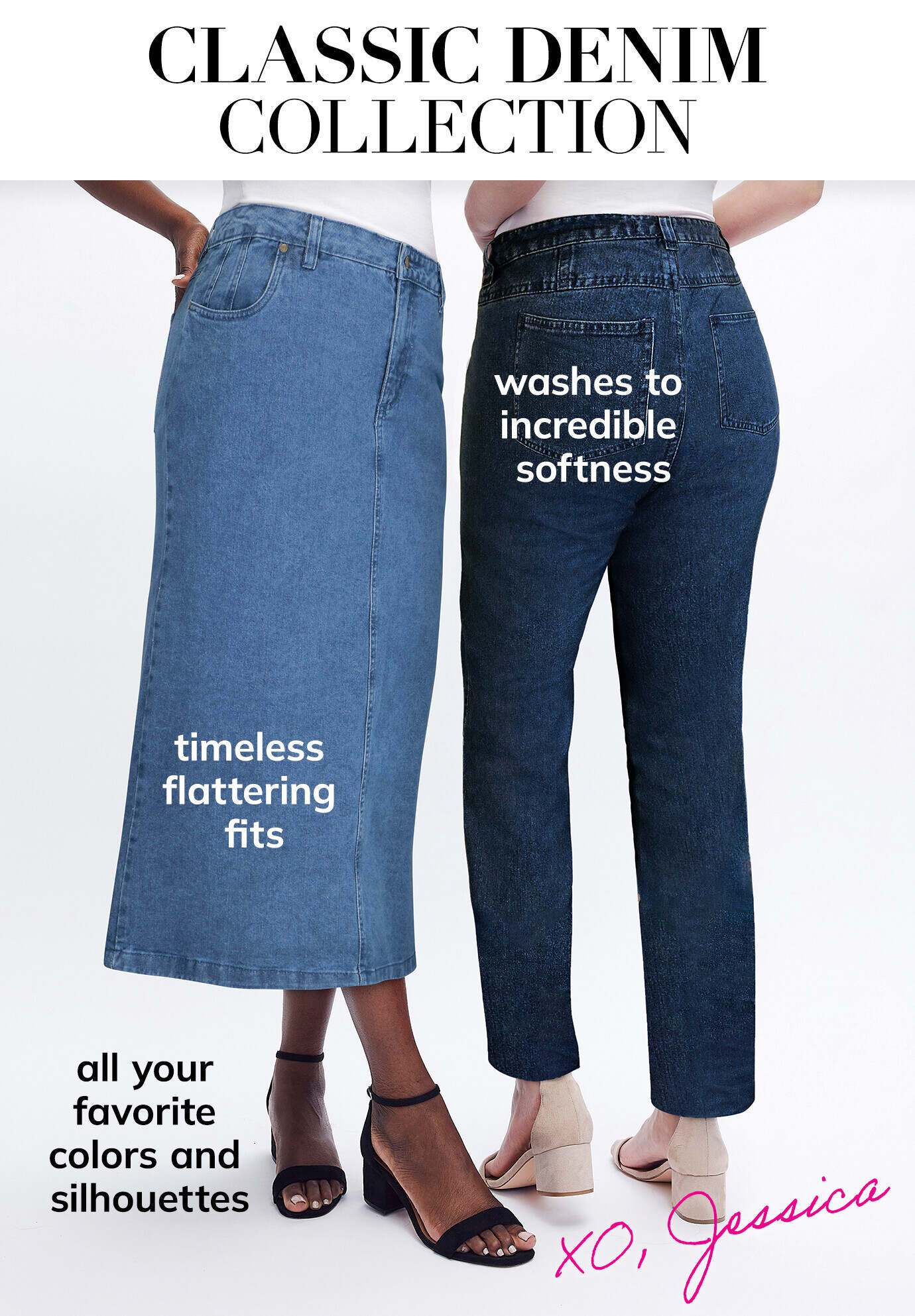 Classic Cotton Denim Capri