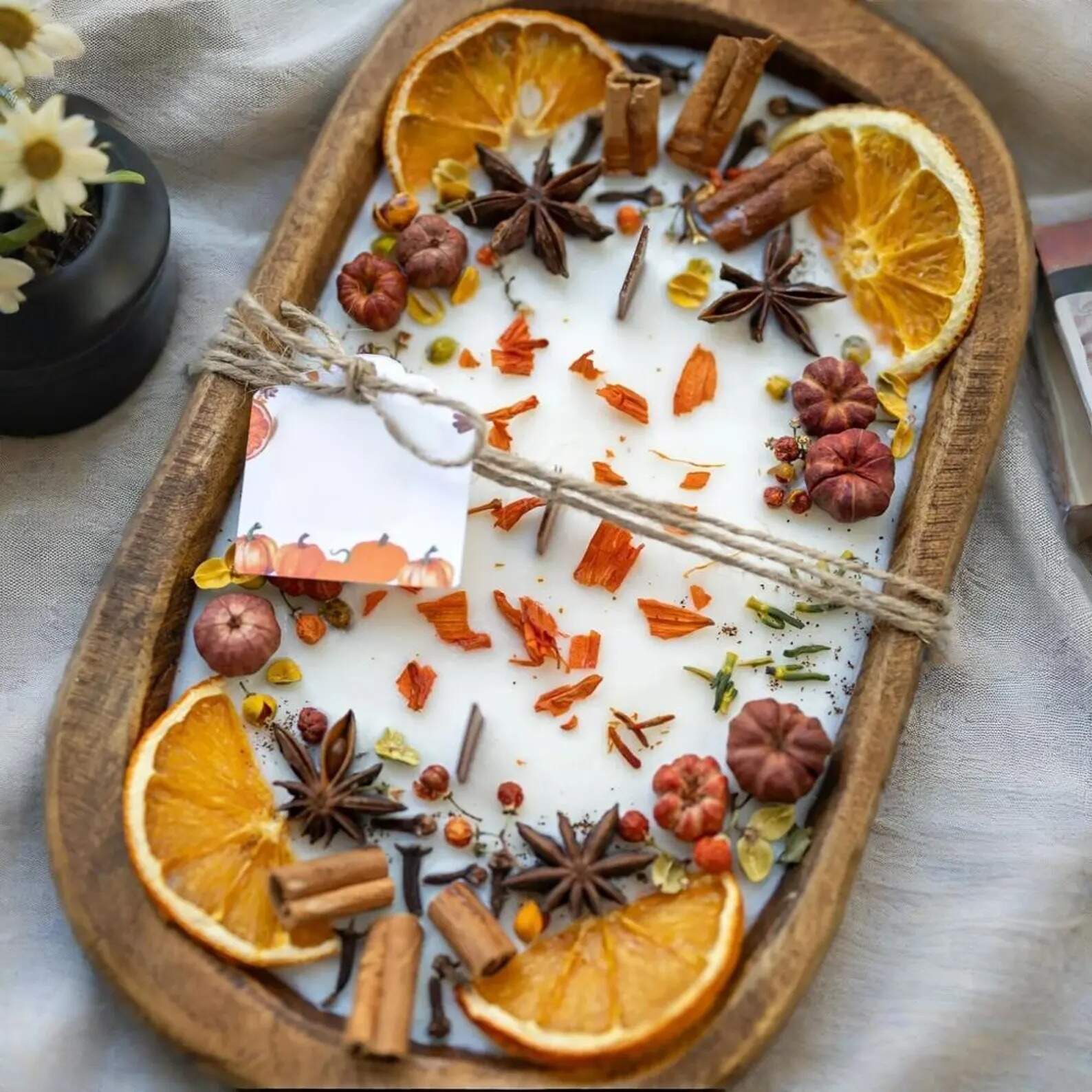 Spiced Orange Cinnamon Chai Dough Bowl Candle