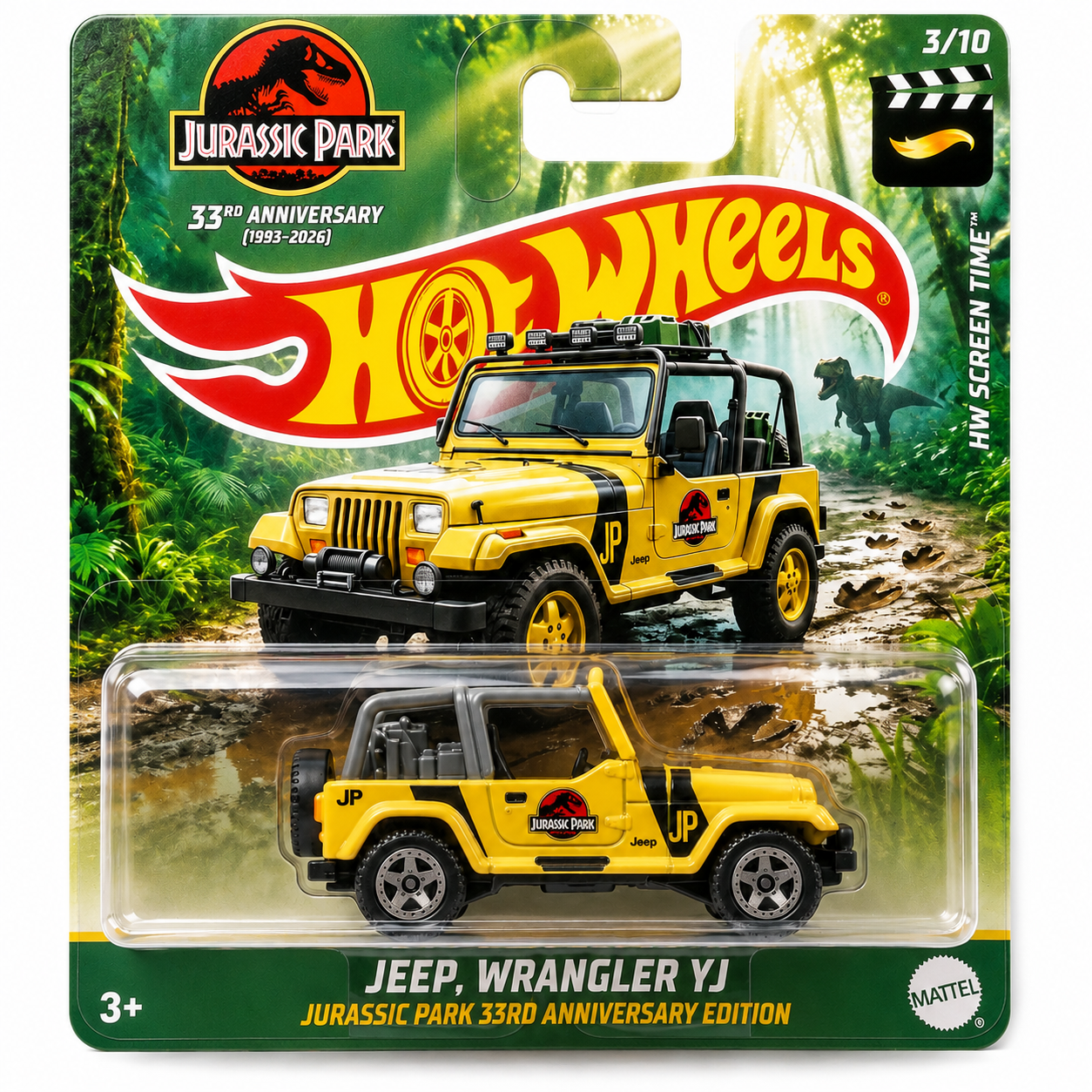Hot Wheels Jurassic Park 33rd Anniversary Jeep Wrangler YJ