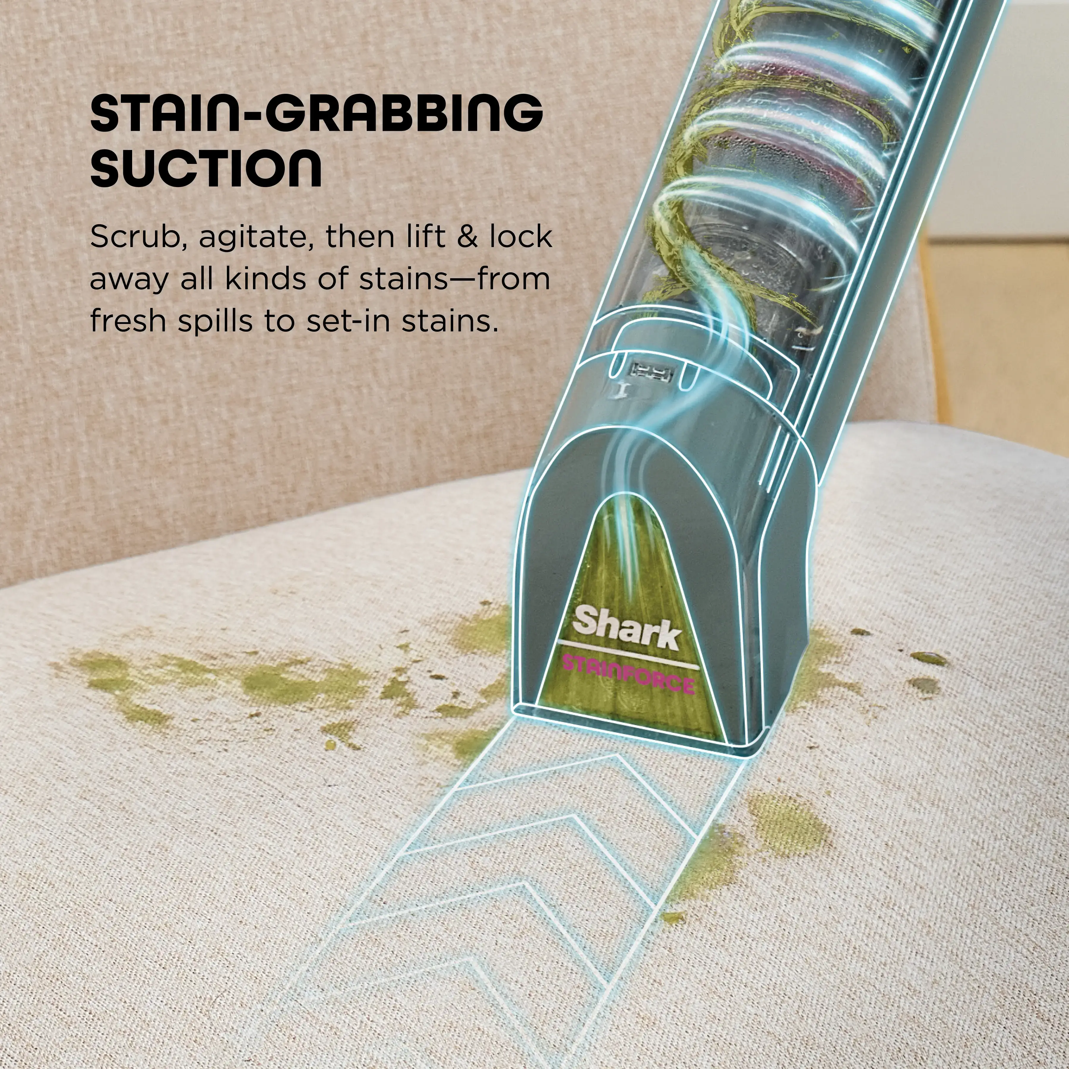 StainForce Handheld Spot & Stain Cleaner with Storage Caddy & Crevice Tool