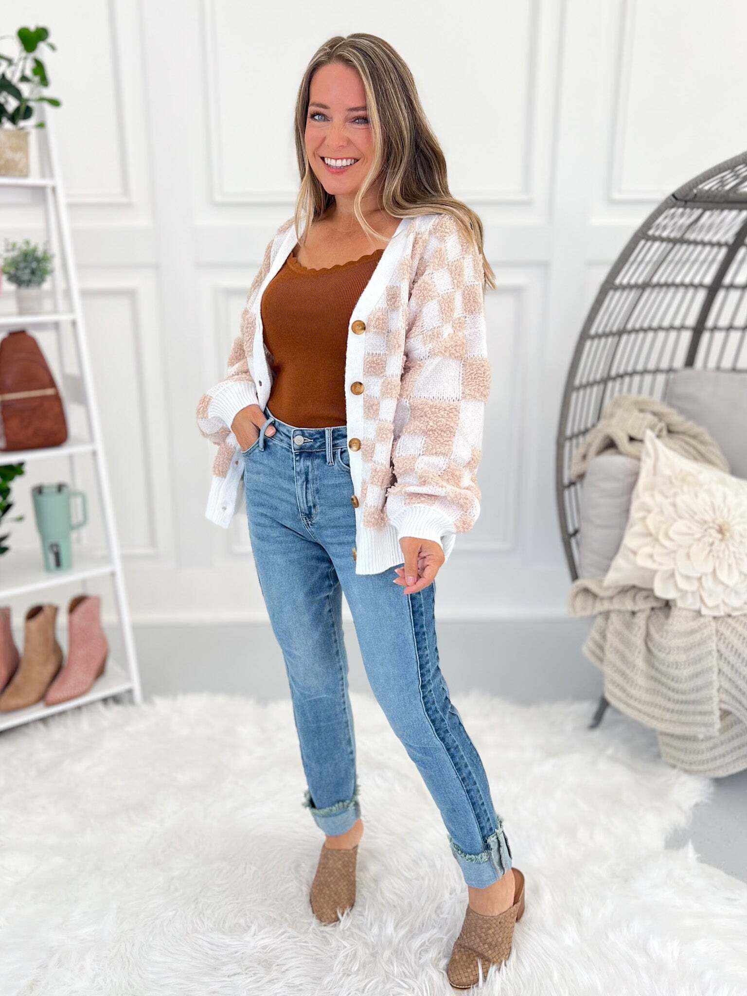 My Good Side - Christmas Vintage Wash Slim Fit Jeans- Final Sale