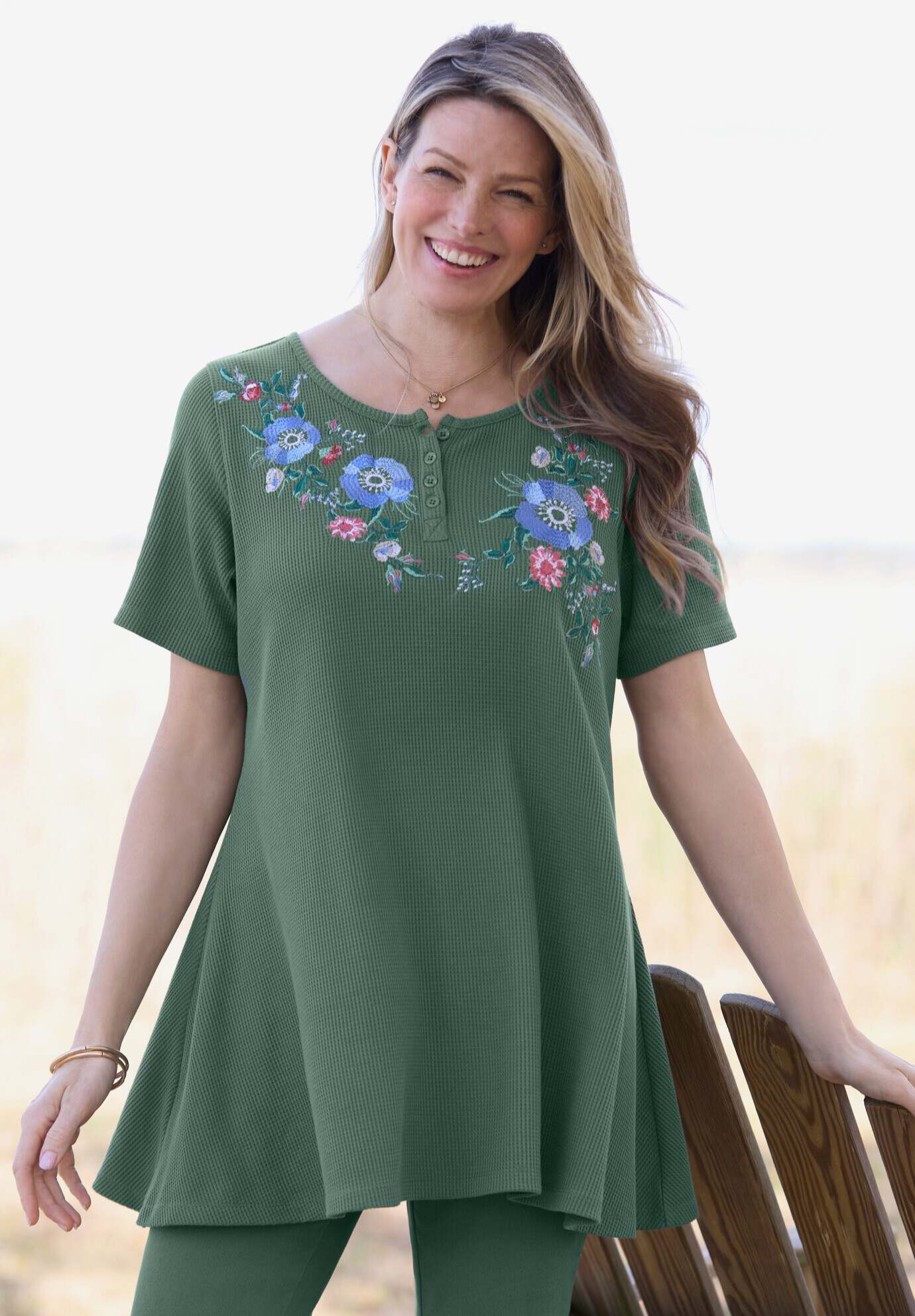 Embroidered Thermal Tunic