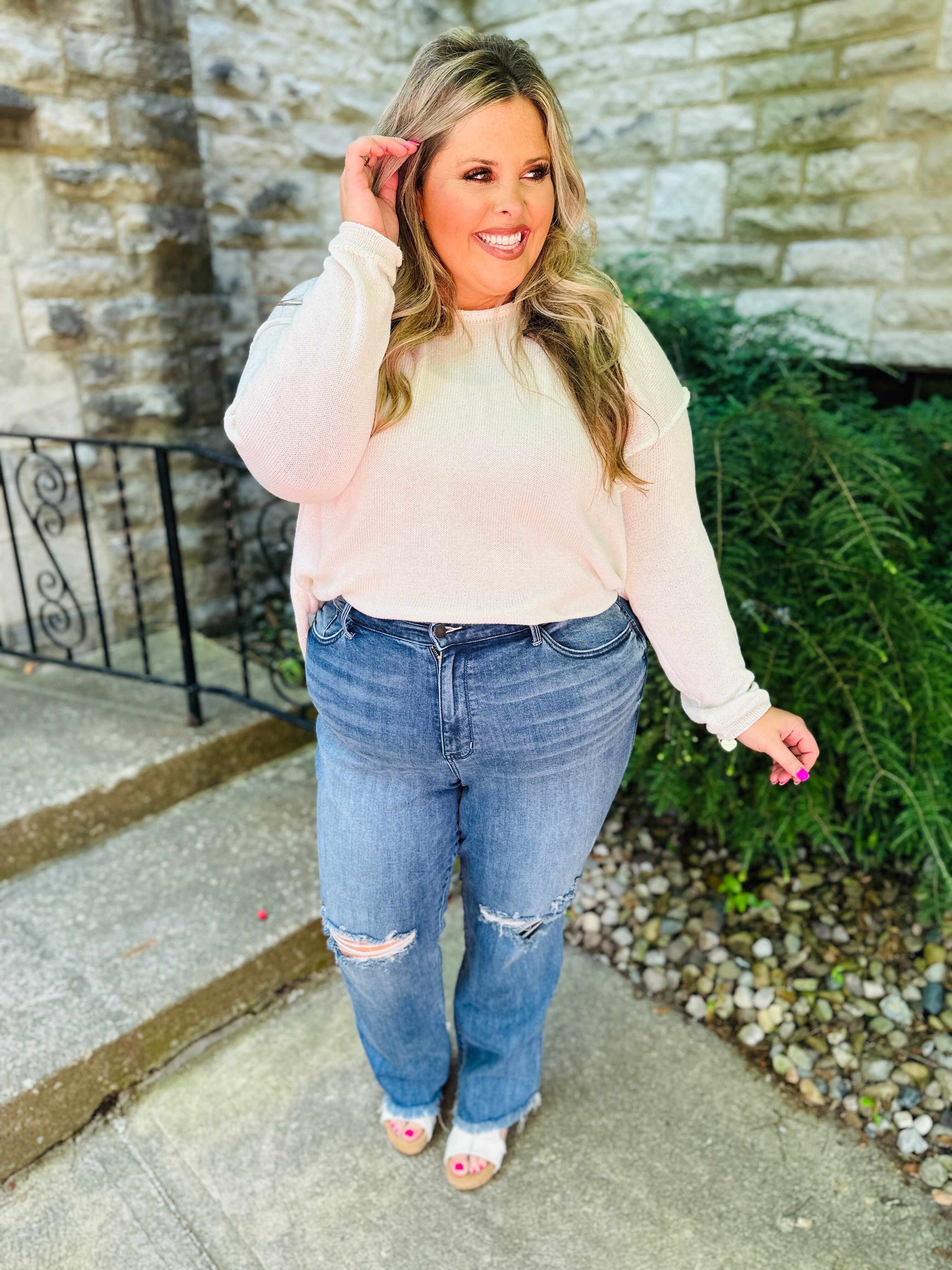 REG/CURVY Straight Up Wide Leg Straight Jeans