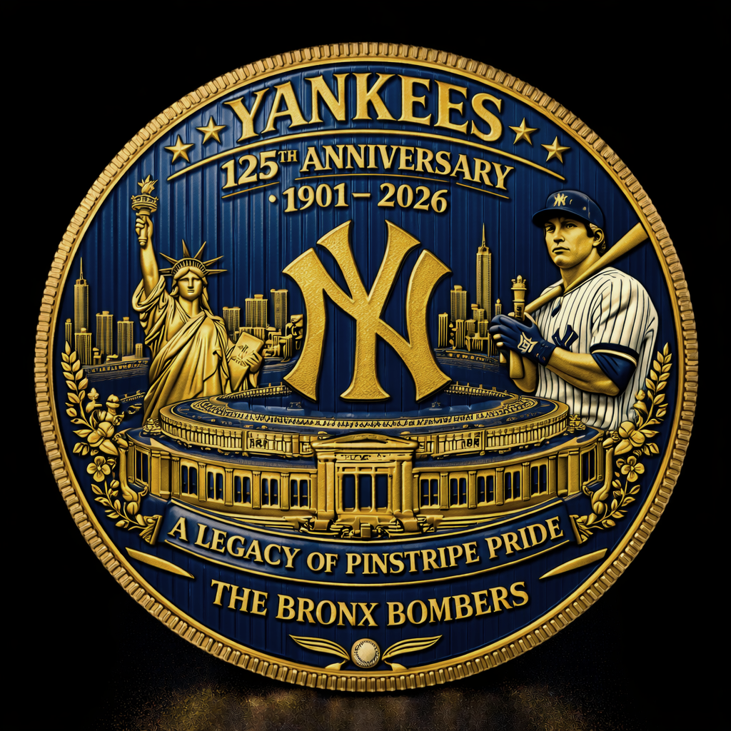 The 125th anniversary coin of the NY Yankees