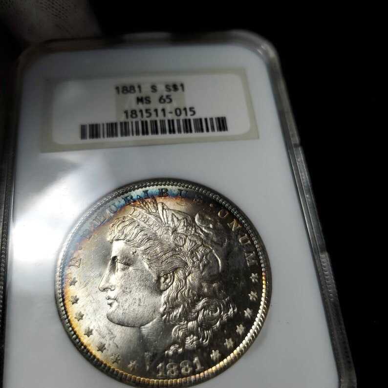 1881 S  Morgan Silver Dollar NGC  MS65  Beautiful Toning  - lot# 264