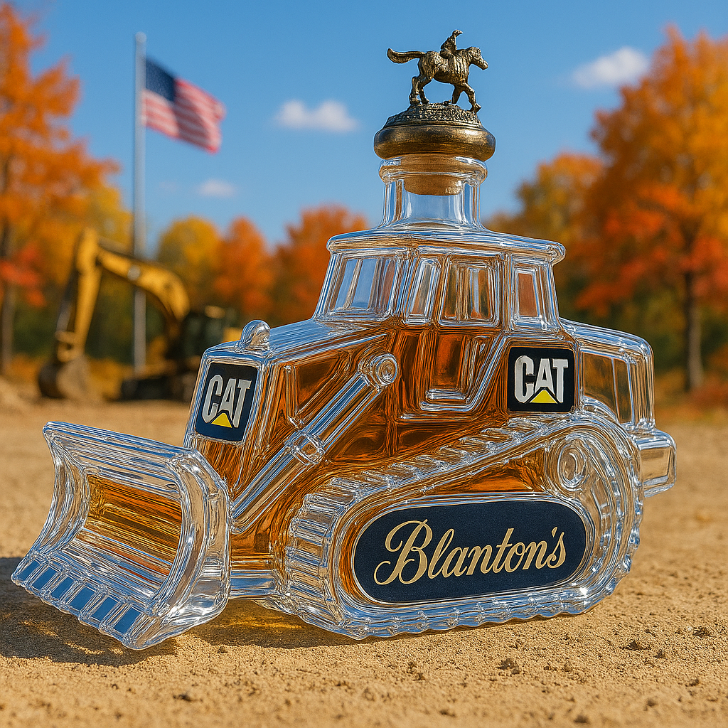 Caterpillar Bulldozer Whiskey Bottle