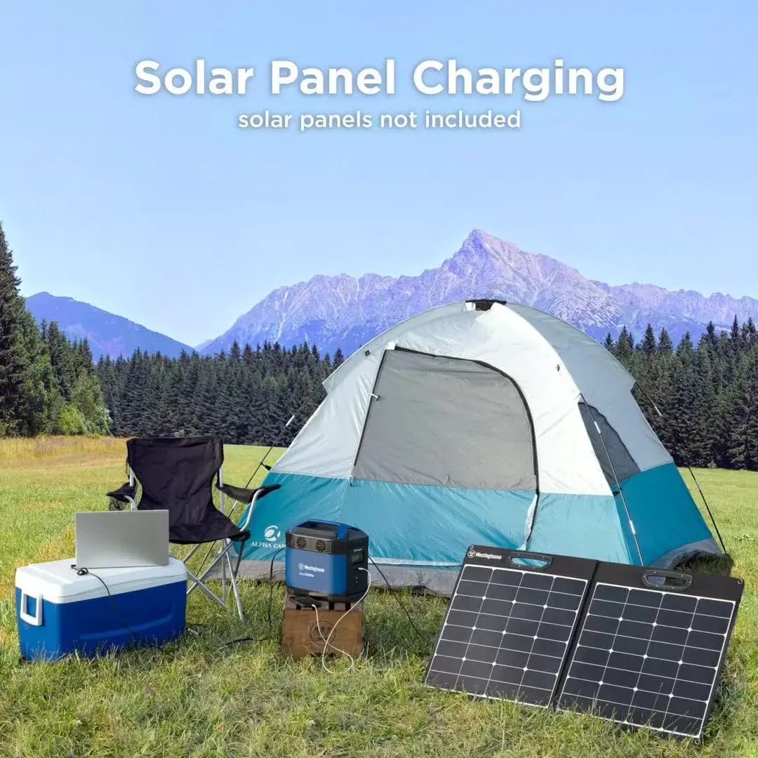 Westinghouse 155Wh 150 Peak Watt Portable Power Station and Solar Generator, Pure Sine Wave AC Outlet, Backup Lithium Battery for Camping, Home, Travel, Indoor/Outdoor Use (Solar Panel Not Included)