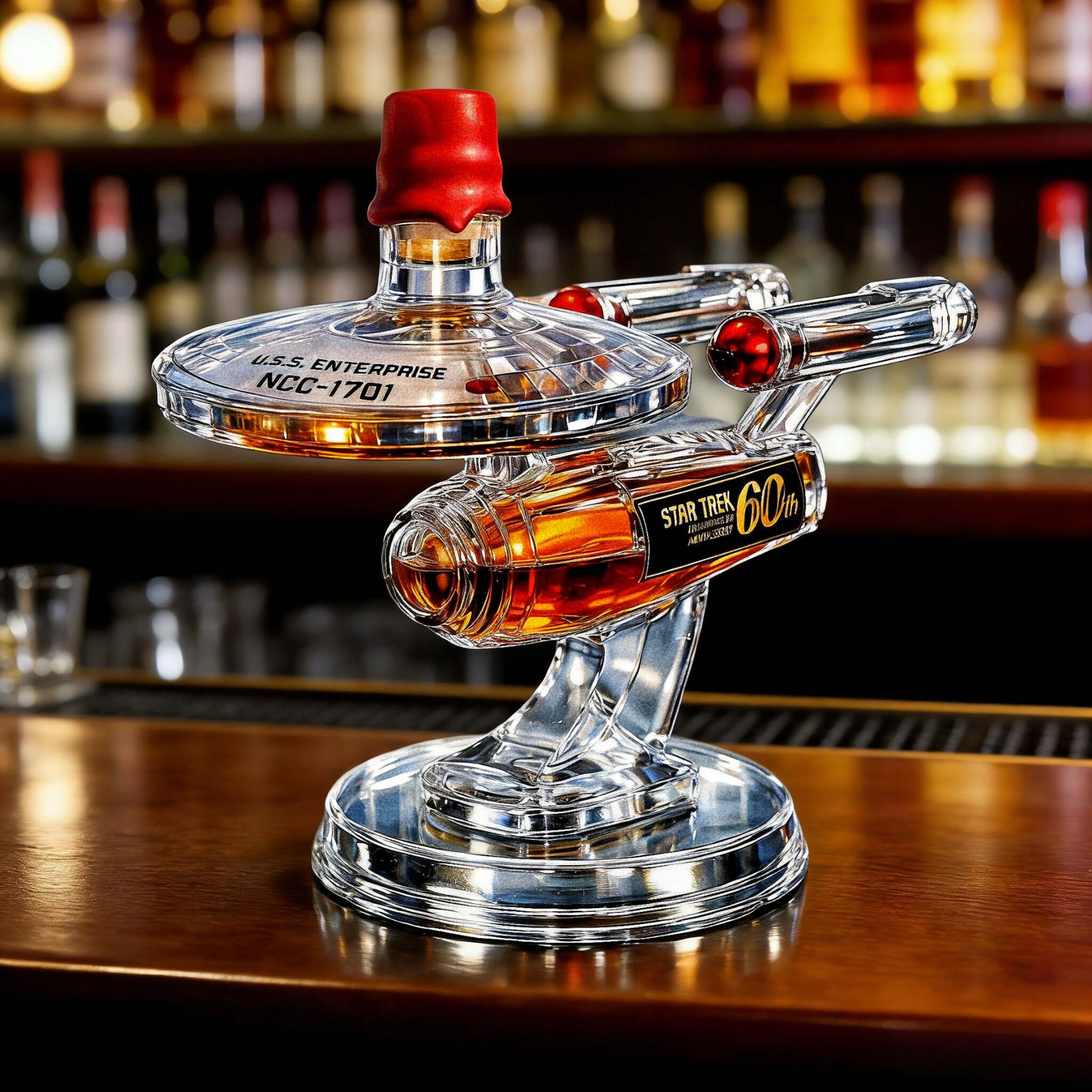 60th Anniversary USS Enterprise Whiskey Bottle