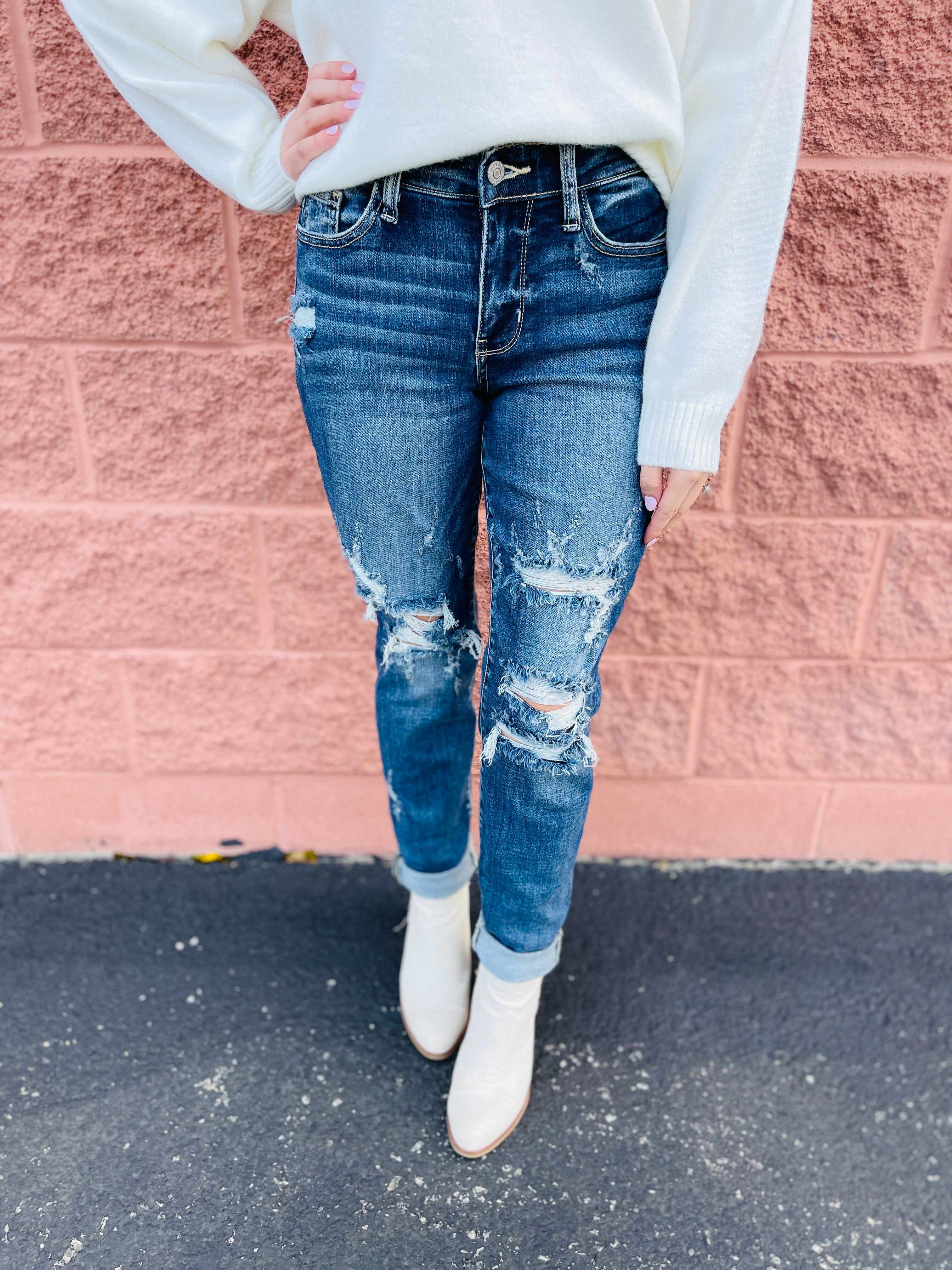 Plus/Reg Now Or Never Mid-Rise Boyfriend Jeans