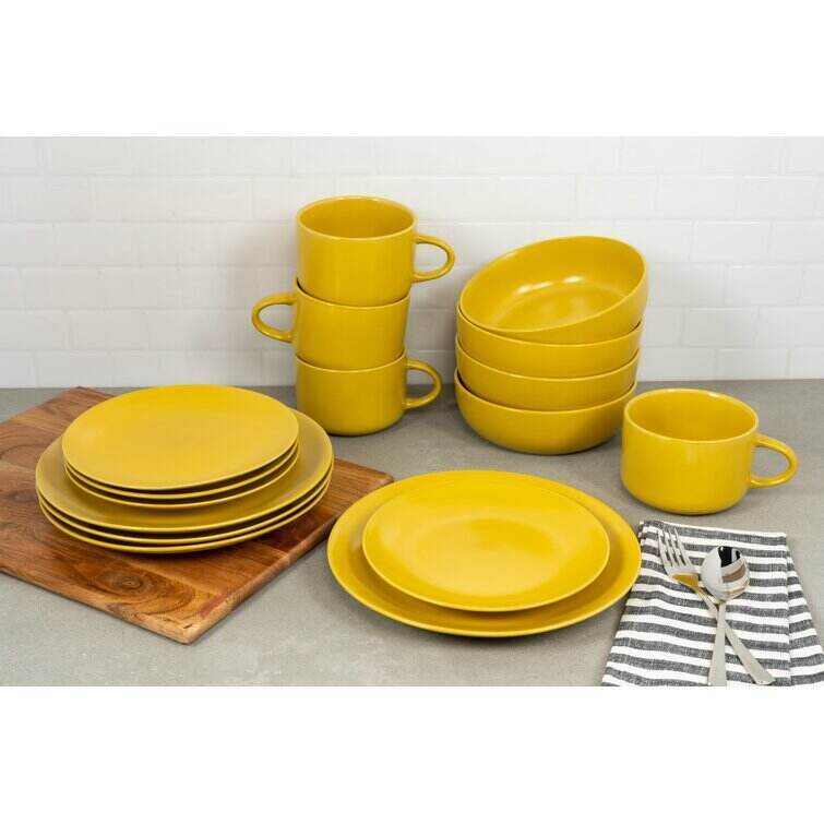 Ten Strawberry Street Wazee Matte Stoneware Dinnerware Set - Service for 4