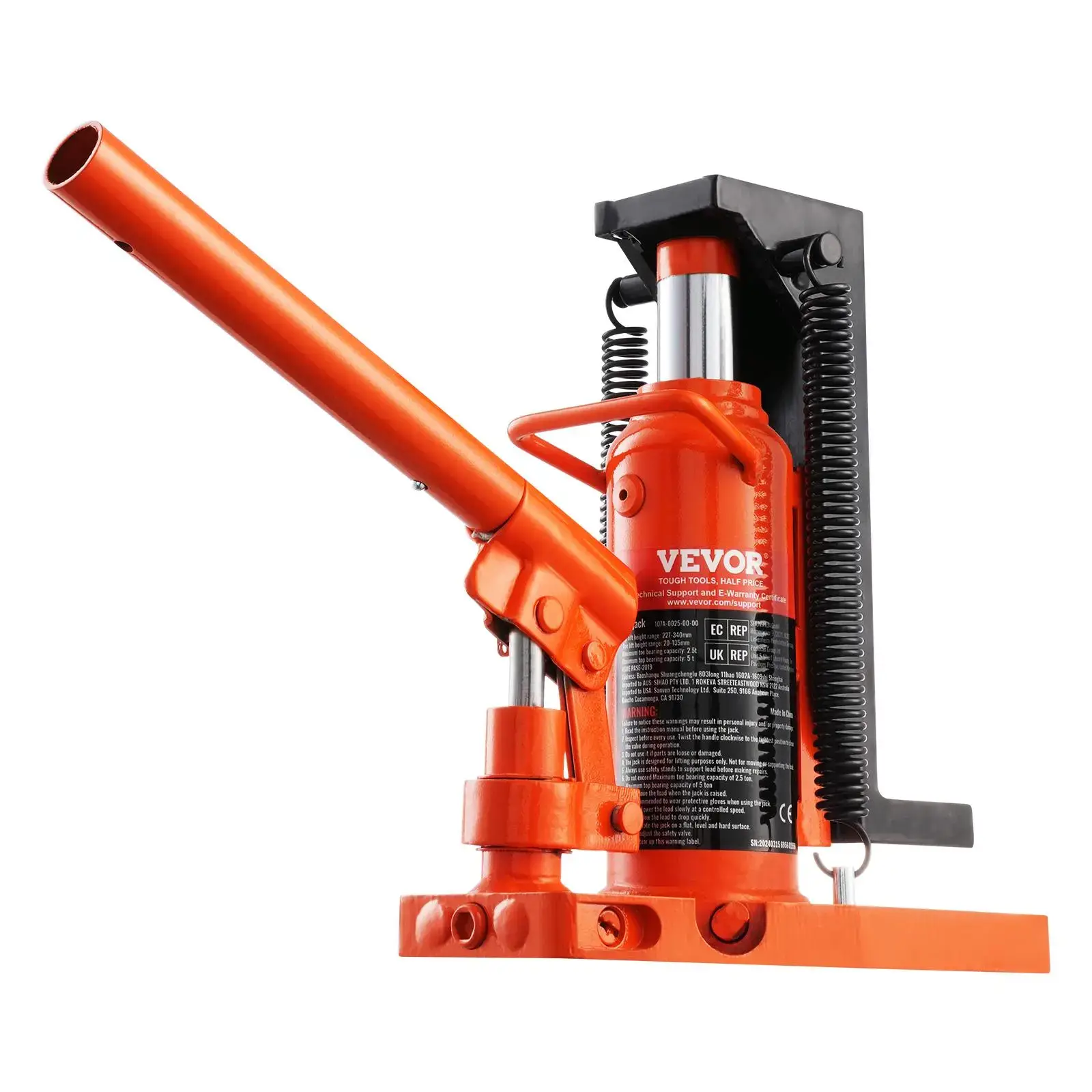 Hydraulic Toe Jack, 2.5 Ton On Toe Toe Jack Lift, 5 Ton On Top Lift Capacity Machine Jack, 0.8-5.3 in Toe Height, 8.9-13.4 in Top Height, Air Hydraulic Claw Jack for Machinery, Industry
