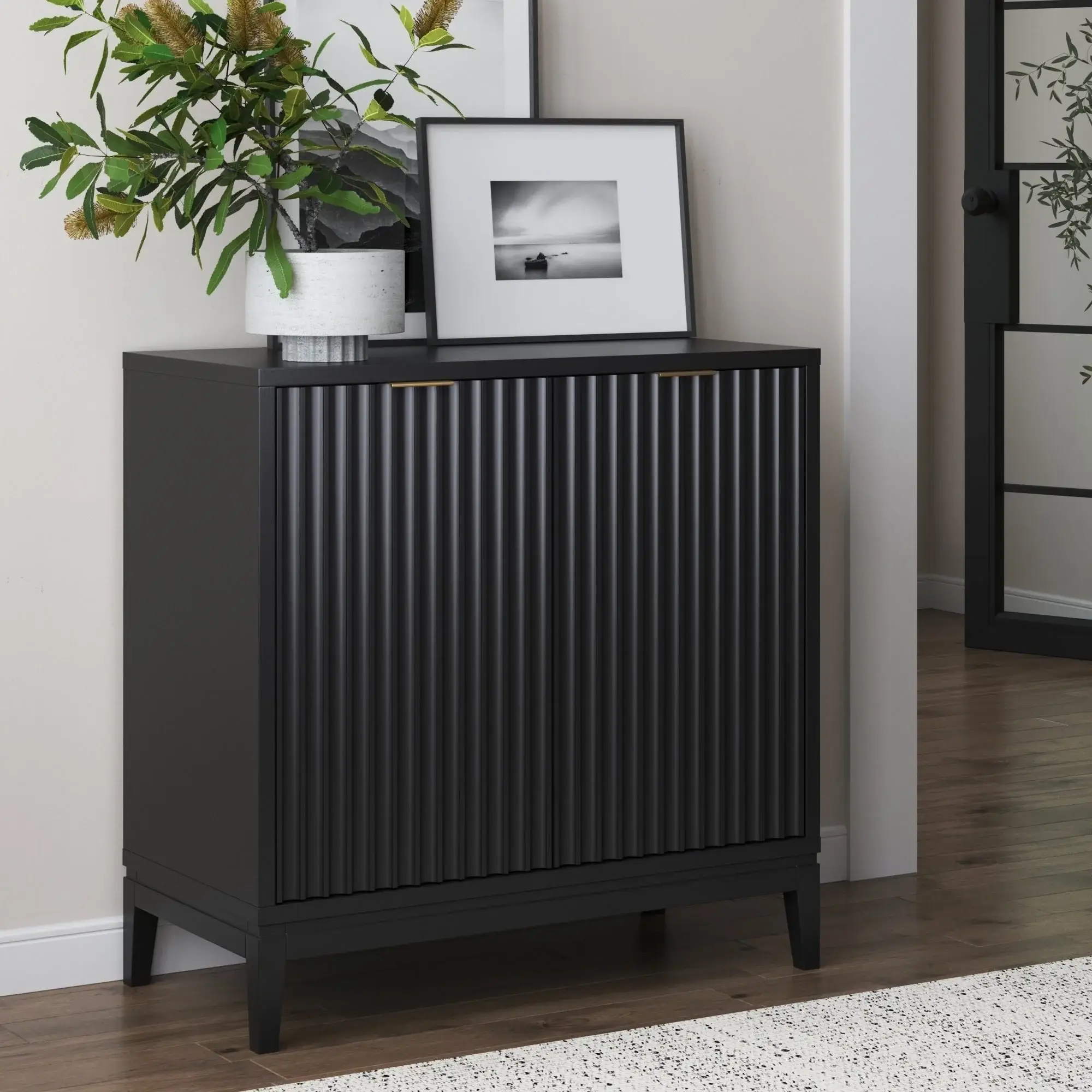 Jasper Modern Sideboard, Kitchen Storage Cabinet with Fluted Doors