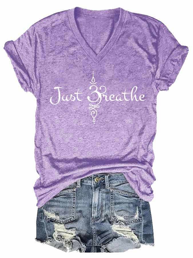 Women's Just Breathe Print T-shirt