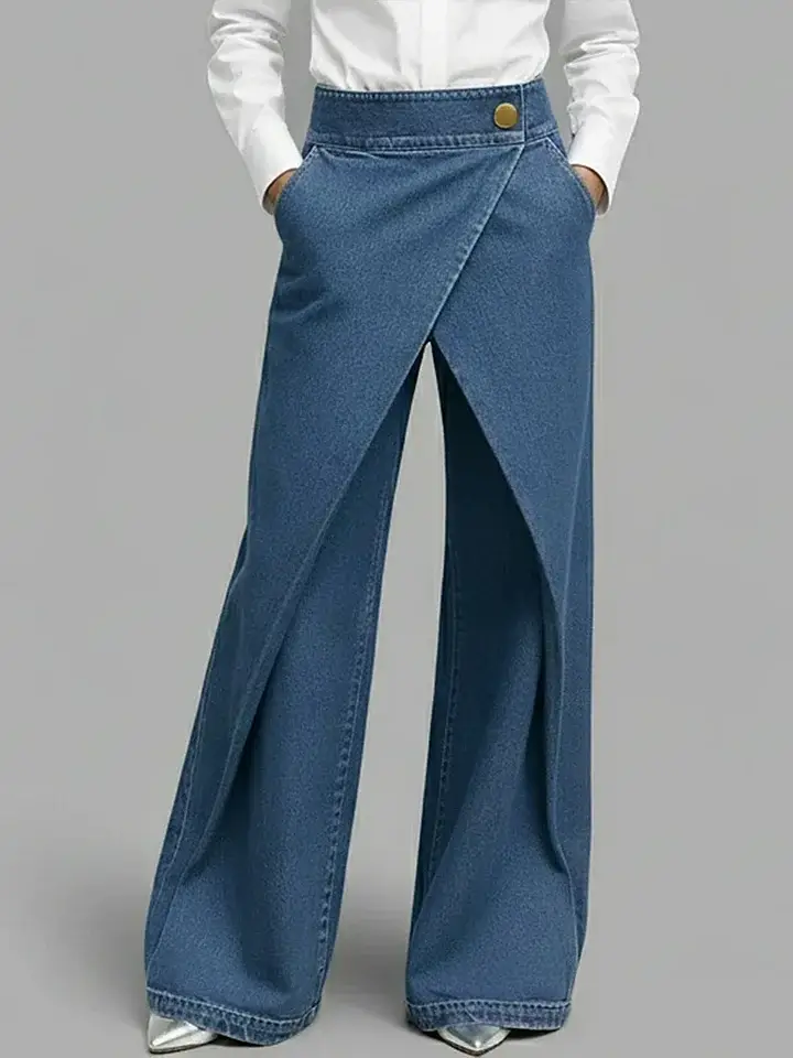🔥Summer Arrivals🌟Women's High-waisted Casual Loose-fitting Wide-leg Jeans