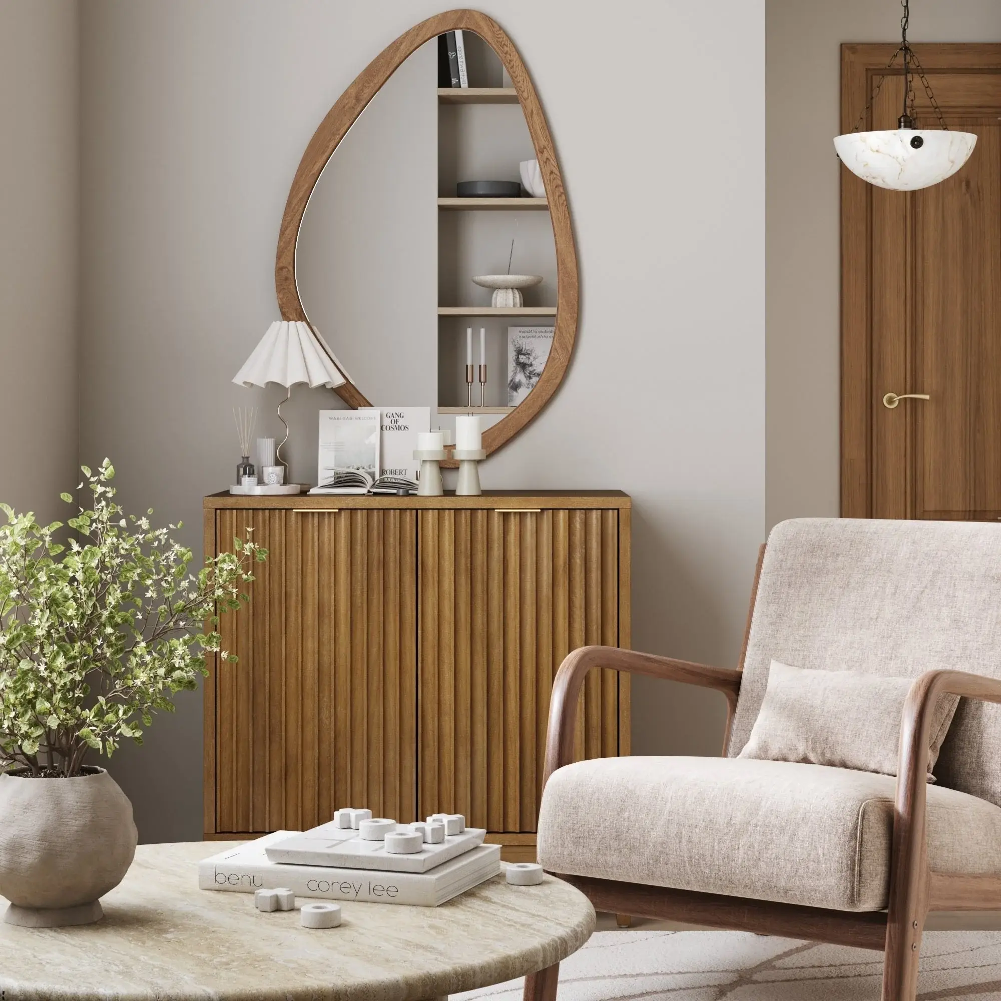 Jasper Modern Sideboard, Kitchen Storage Cabinet with Fluted Doors