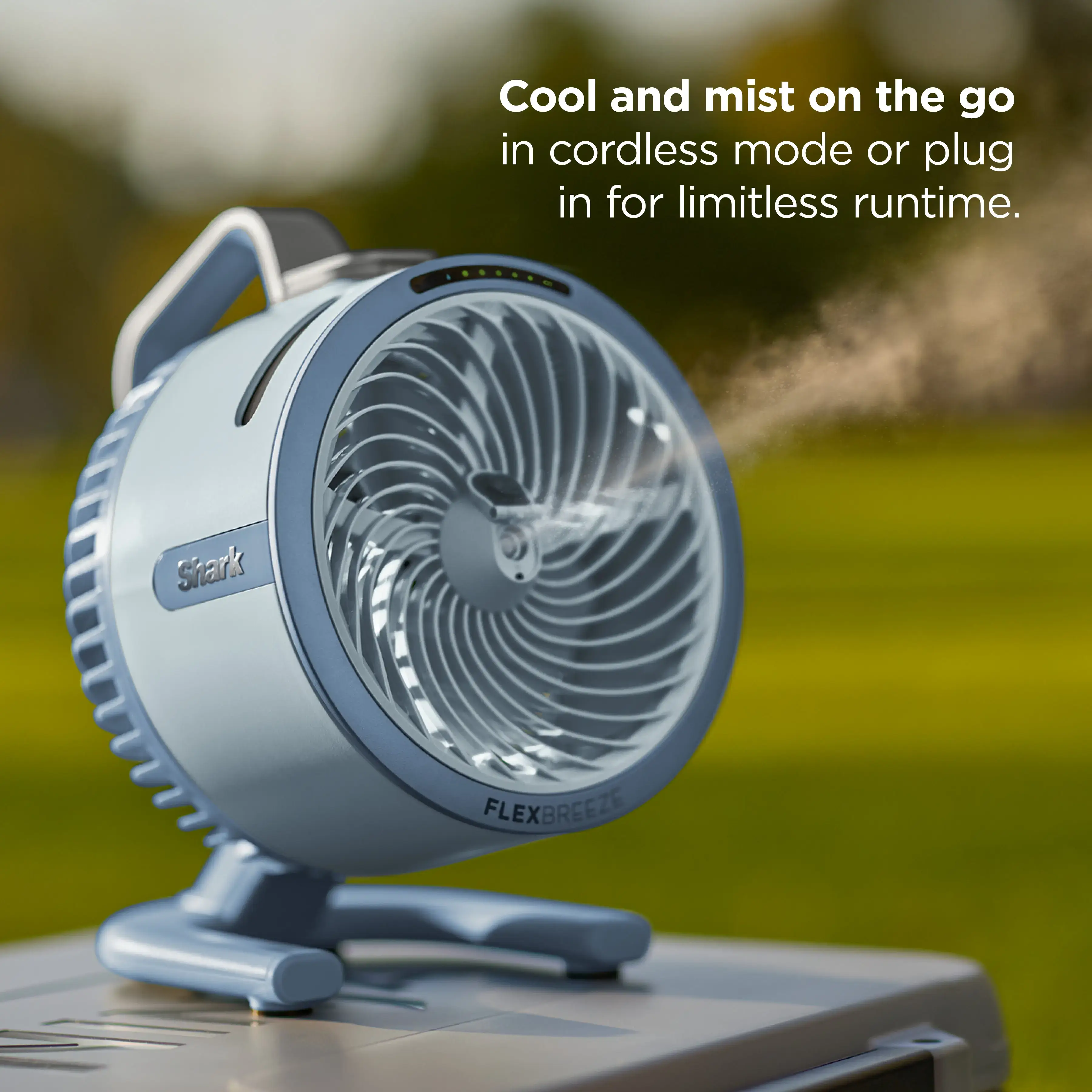 It’s so hot outside, Fan is exactly what I needed. ☀️🩷 It’s cordless, portable, has built-in mist, and is perfect for patios, the pool, sporting events, camping, or anywhere you need to cool off