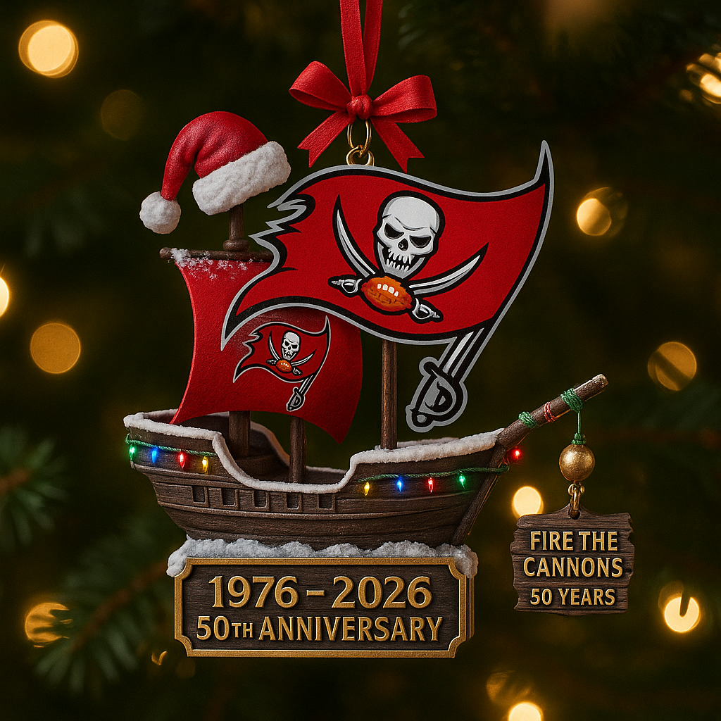 Buccaneers 50th Anniversary Ornament Collection – Cannons & Ship Legacy Set