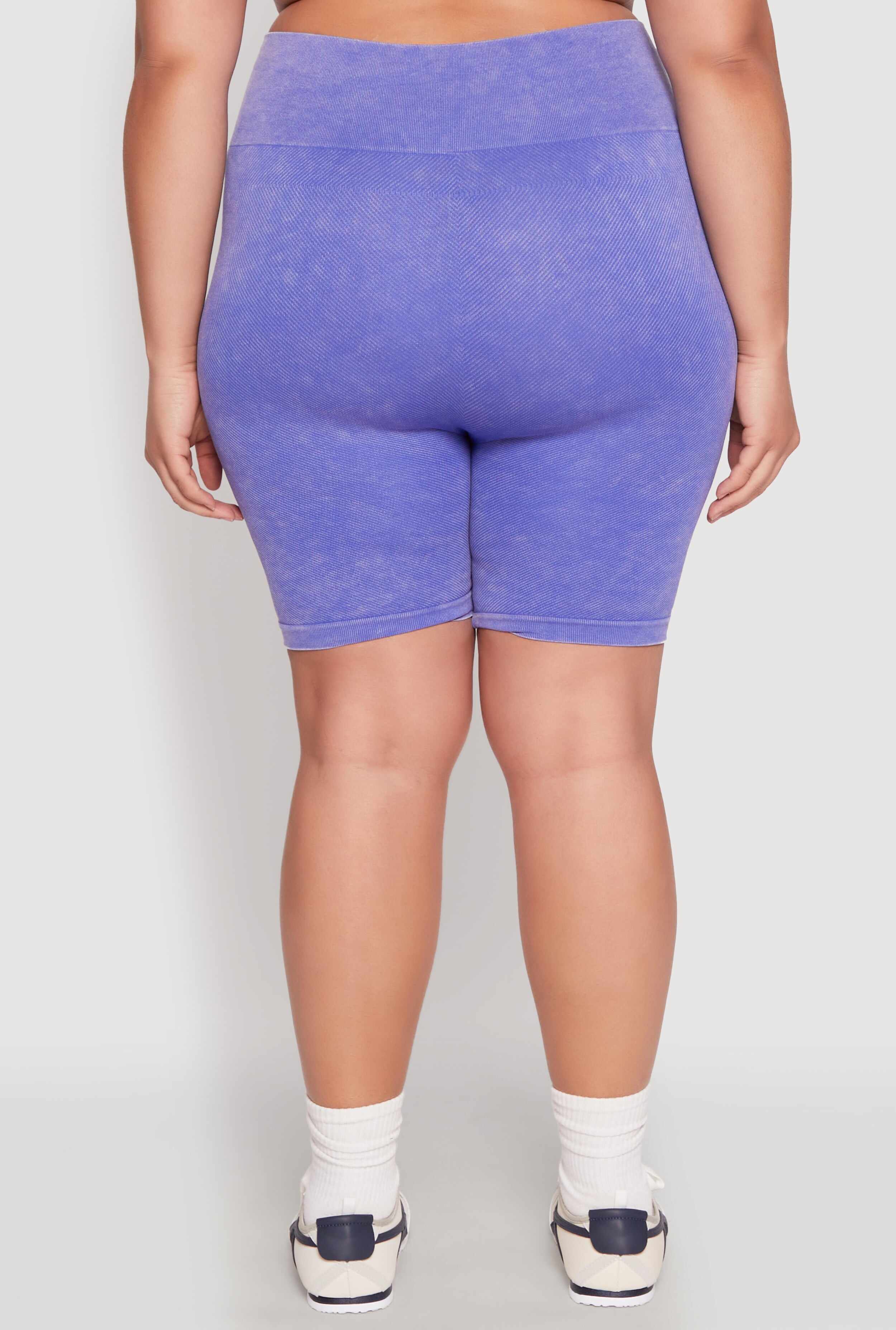 Plus Size Mineral Wash Biker Shorts