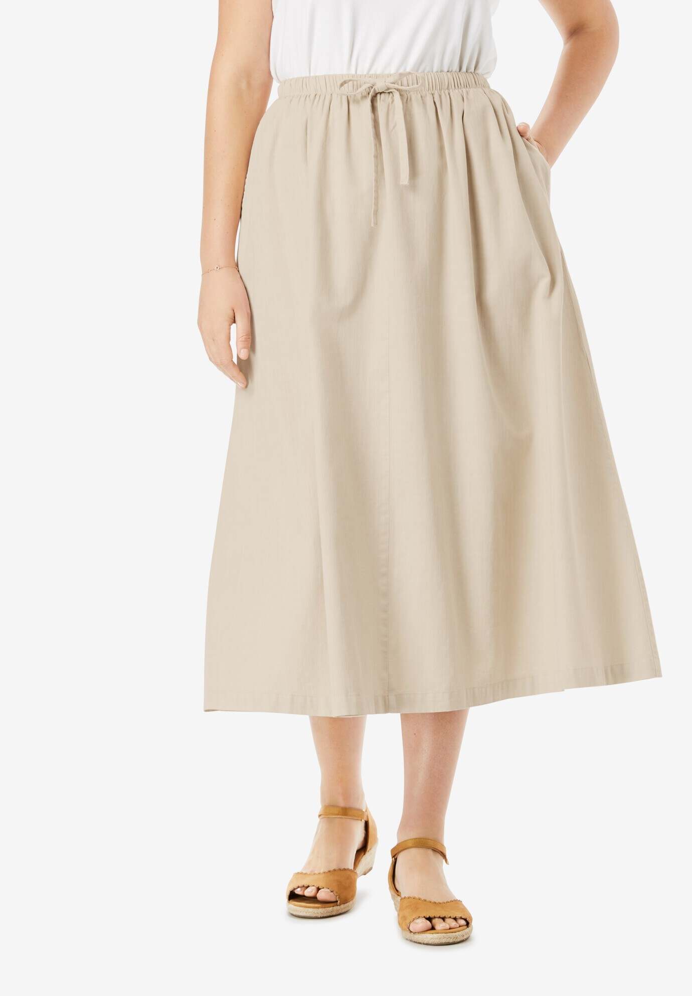 Drawstring Denim Skirt