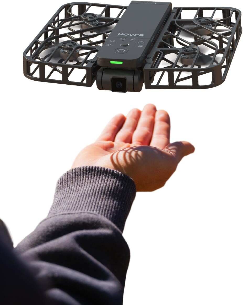 Air X1 Self-Flying Camera, Pocket-Sized Drone HDR Video Capture, Palm Takeoff, Intelligent Flight Paths, Follow-Me Mode, Foldable Camera Drone with Hands-Free Control White (Combo)