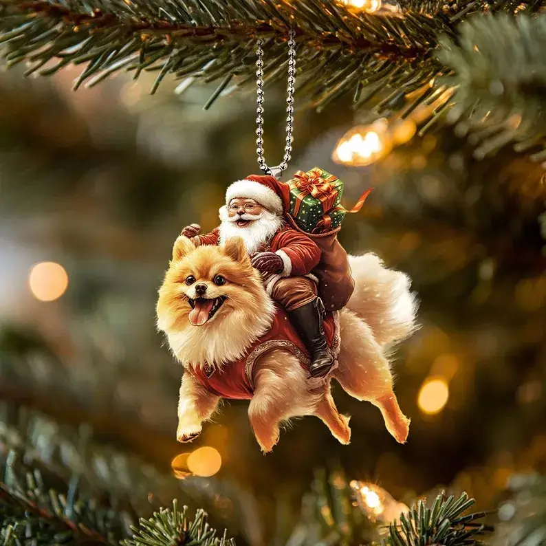 Santa and Animal Ornament