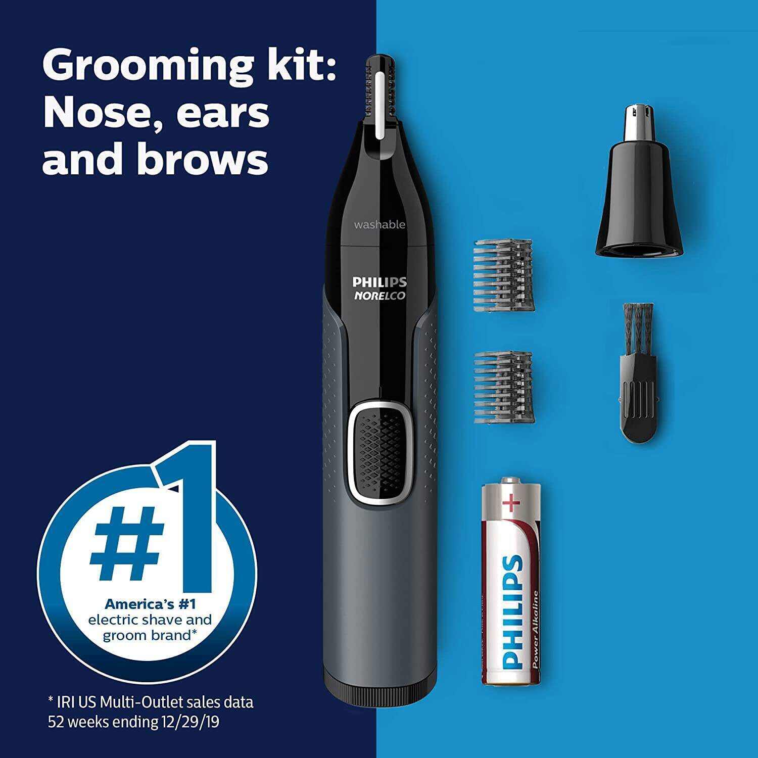 Philips Norelco Shaver 3800, Rechargeable Wet & Dry Shaver with Pop-up Trimmer, Charging Stand and Storage Pouch, Space Gray, S3311/85