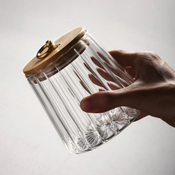 Charm Ripple Glass Storage Jars with Lid