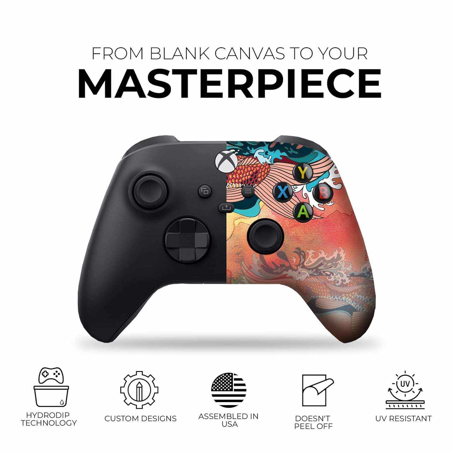 DreamController Original X-box Wireless Controller Special Edition Customized Compatible with X-box One S/X-box Series X/S & Windows 10 Made with Advanced HydroDip Print Technology(Not Just a Skin)