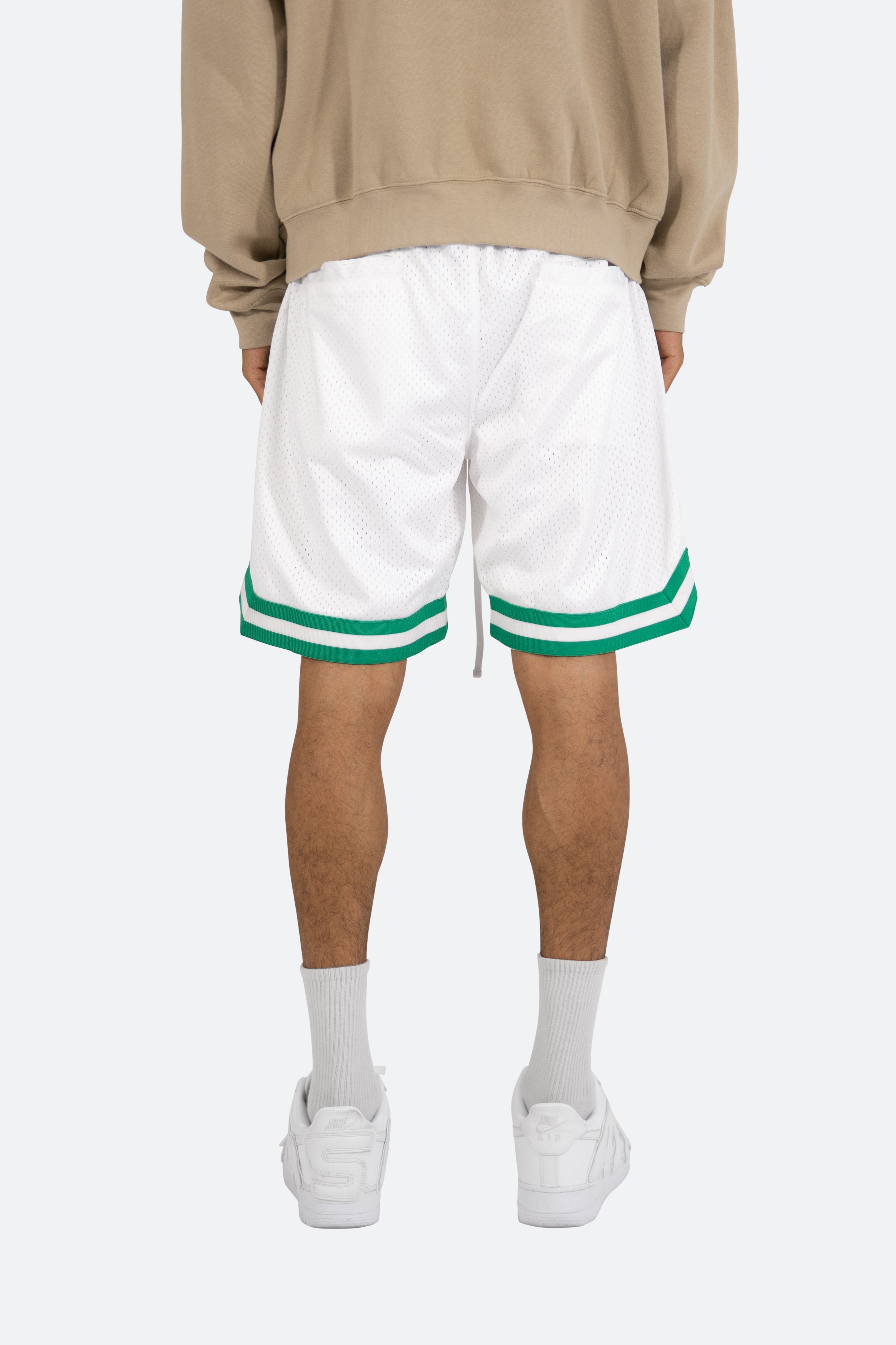 Basic Basketball Shorts - White/Green