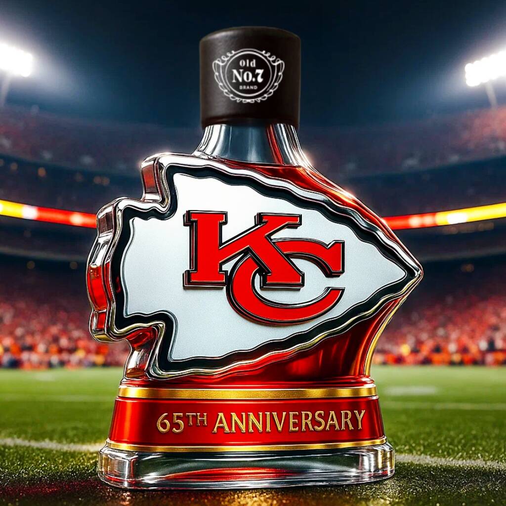 Kansas City Chiefs 65th Anniversary Whiskey Bottle