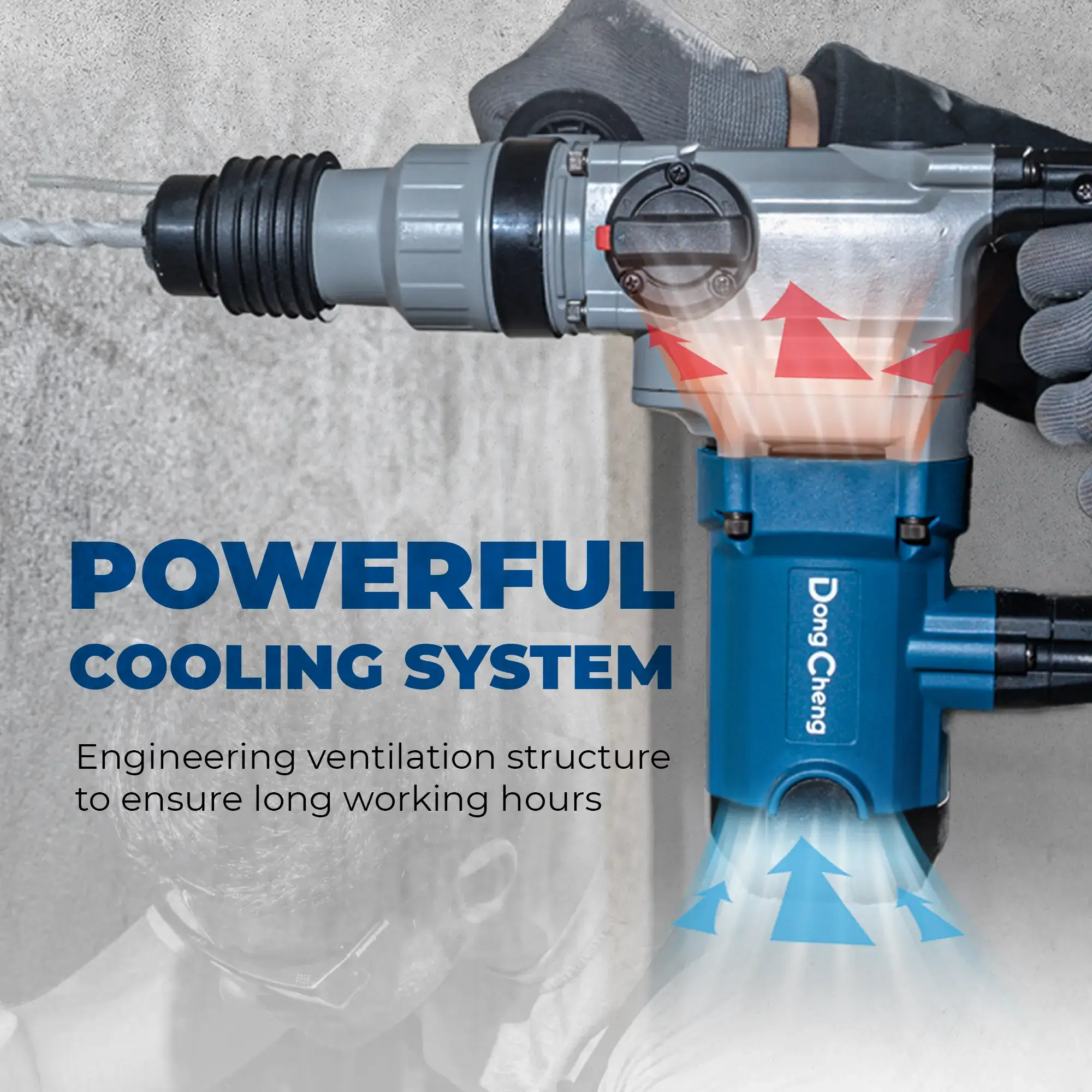 【5-year warranty】1-1/8 Inch SDS-Plus Rotary Hammer Drill with Safety Clutch, 9.2 Amp Heavy Duty Corded Demolition Hammer for Concrete, 3.6 Joules, Including 3 Drill Bits, Flat Chisels and Point Chisels Power Tools