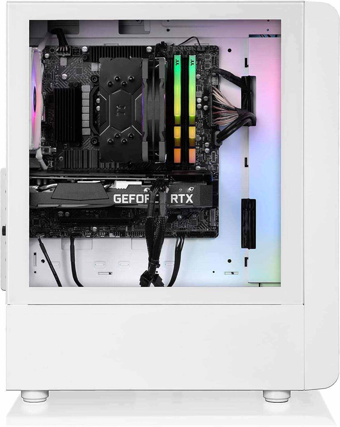 Thermaltake Frostbite 380 Gaming Desktop (AMD RyzenTM 7 5800X 8-core, ToughRam RGB DDR4 3600Mhz 32GB Memory, NVIDIA® GeForce RTXTM 3080, 1TB NVMe M.2, Win10 Home) D3FB-B550-380-LCS