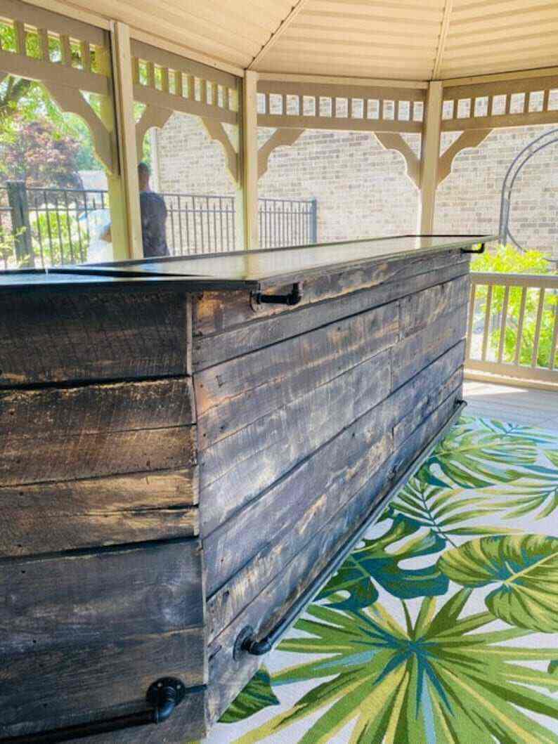 L Diagonal Shaped Home Bar-Indoor or Outdoor Use-Wood Bar-Home Bar-Mancave Bar-Custom Bar-Indoor Bar-Outdoor Bar-