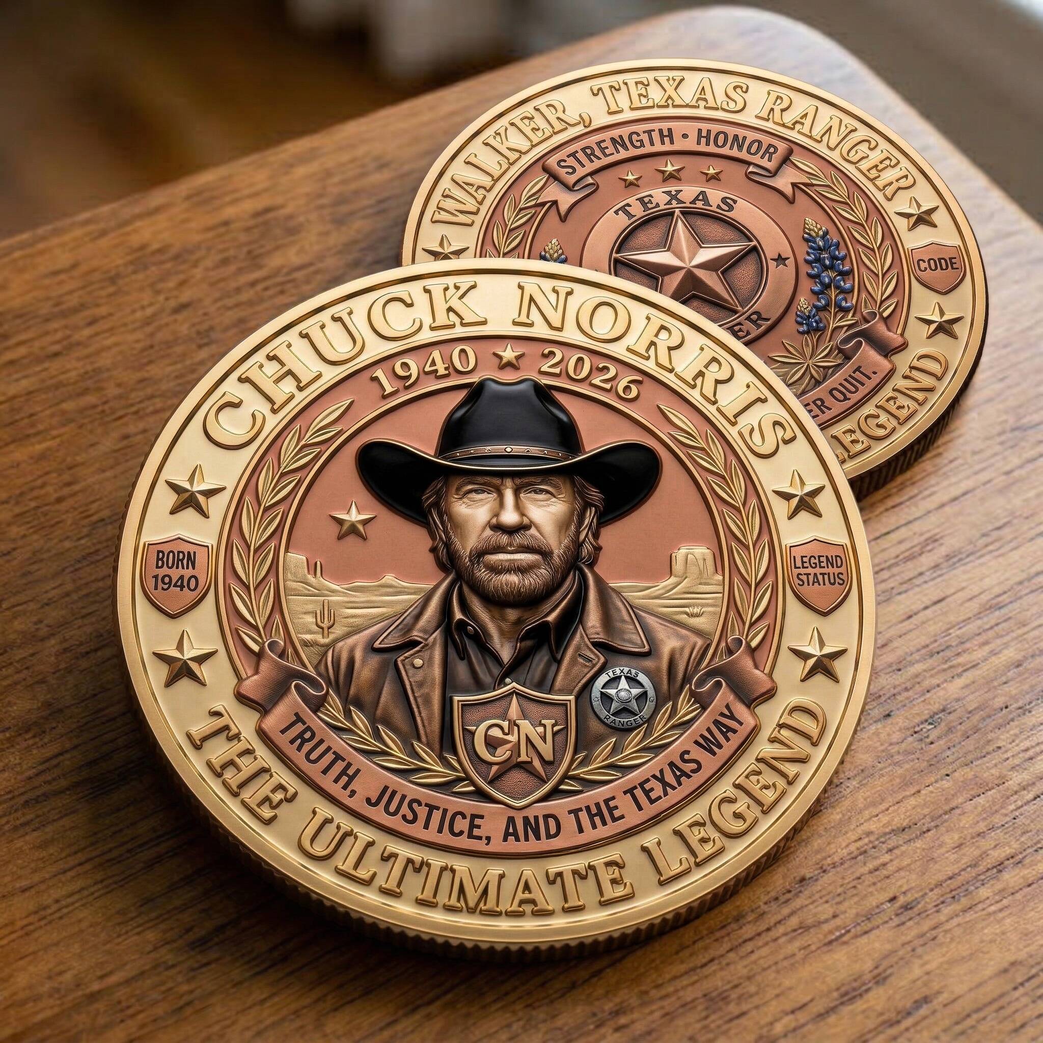 Chuck Norris Legends Memorial Coin