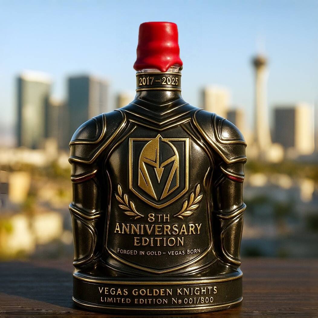 Vegas Golden Knights 8th Anniversary Whiskey Bottle