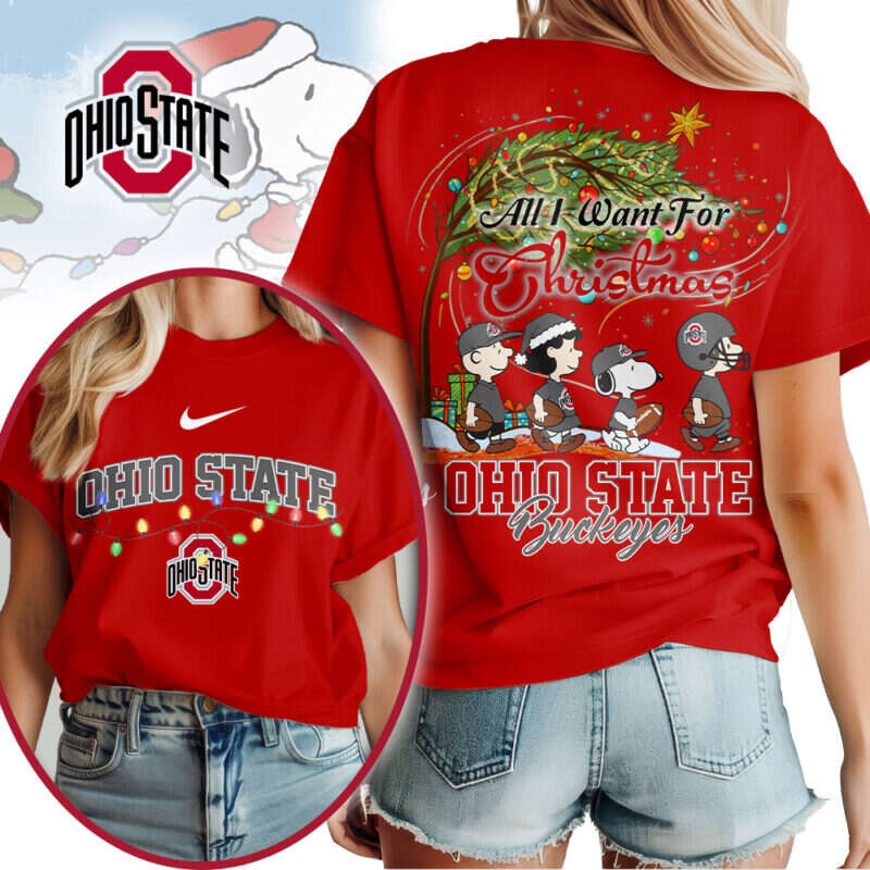 Ohio State Buckeyes | Premium NCAA All I Want For Christmas Peanuts Shirt MM