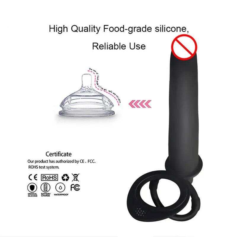 DualFlex Double Penetration Dildo with Vibrating Anal Beads - G-Spot and Prostate Massager for Women, Men, and Couples for Enhanced Intimacy and Pleasure