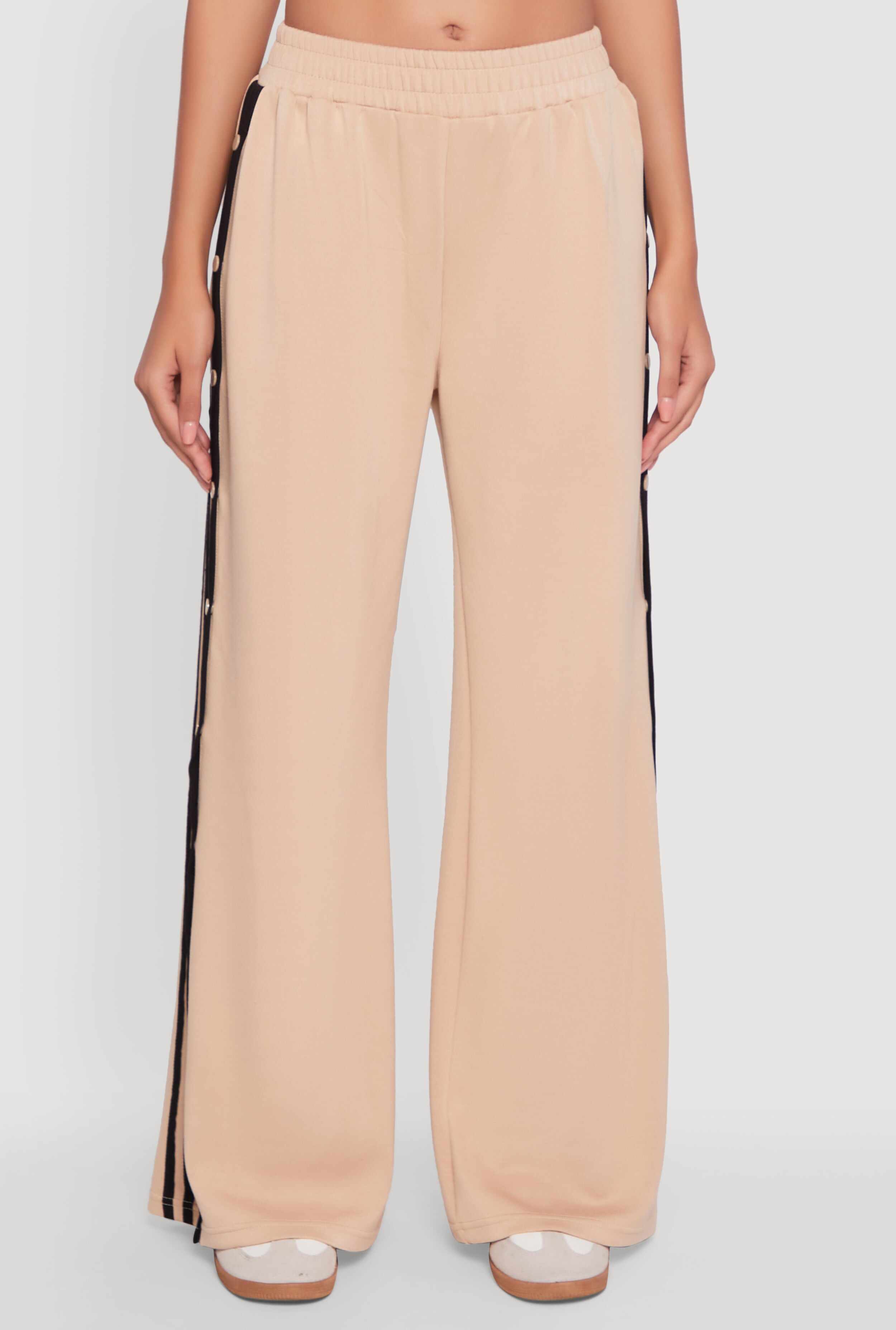 Varsity Stripe Snap Button Side Track Pants