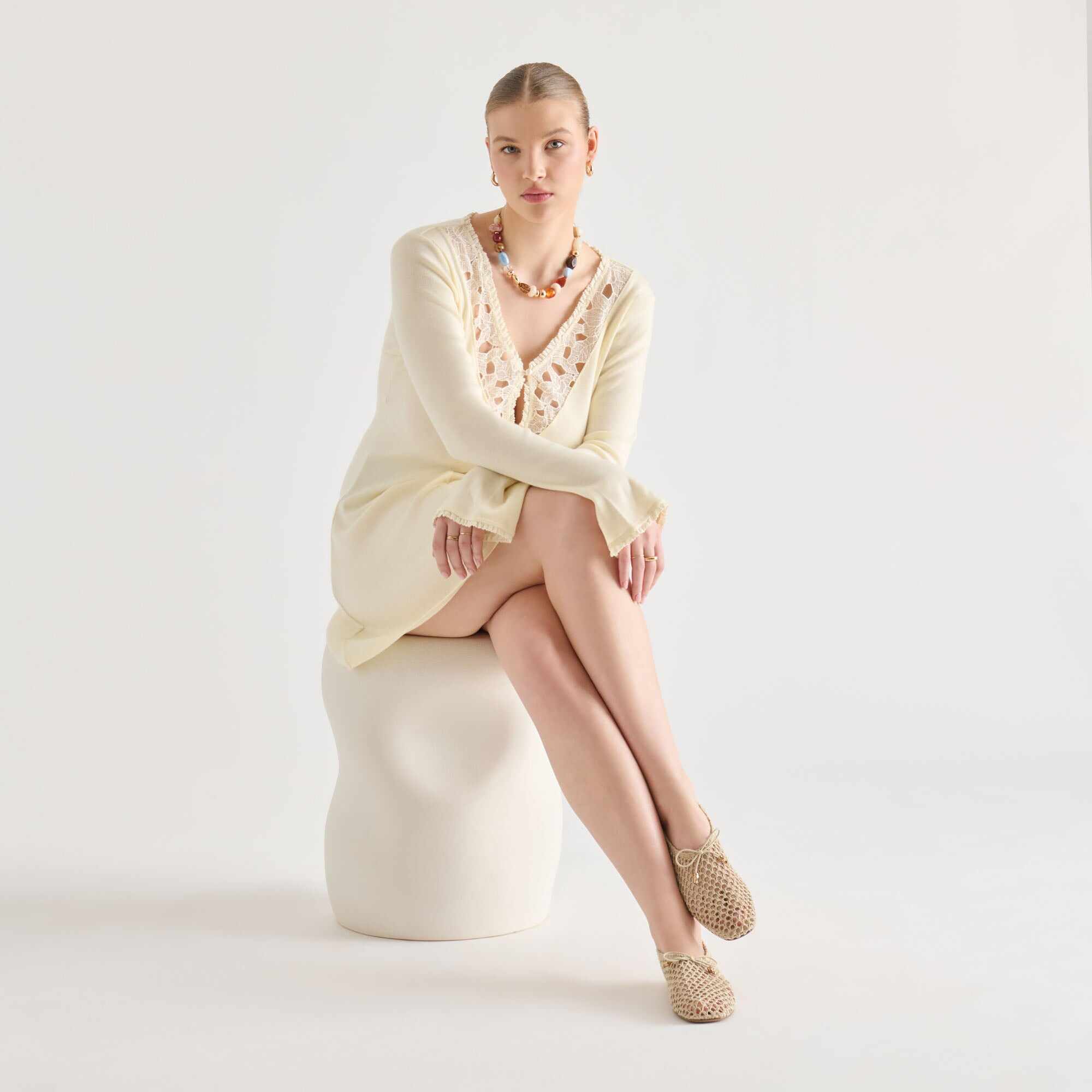 KAYLYN FLATS OATMEAL CROCHET