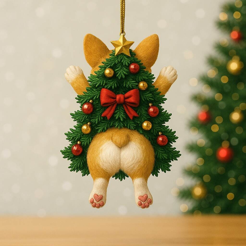 Puppy Tree Christmas Ornament