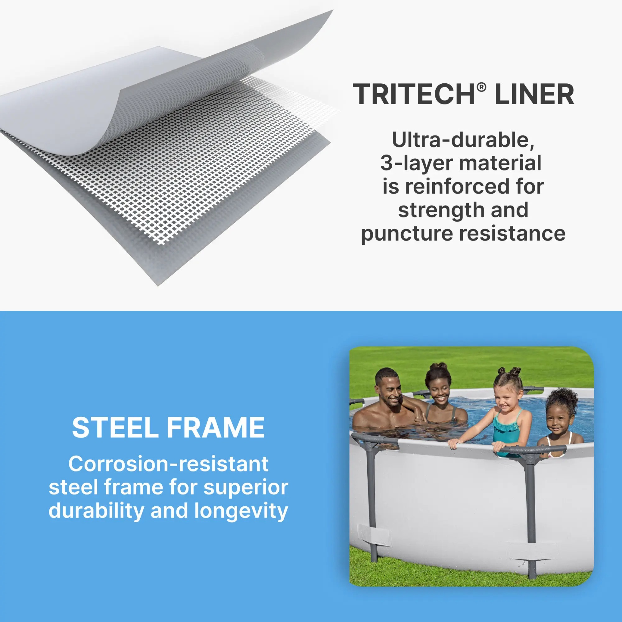 Steel Pro MAX Round Above Ground Outdoor Swimming Pool with Pump 30-42 Inch Deep