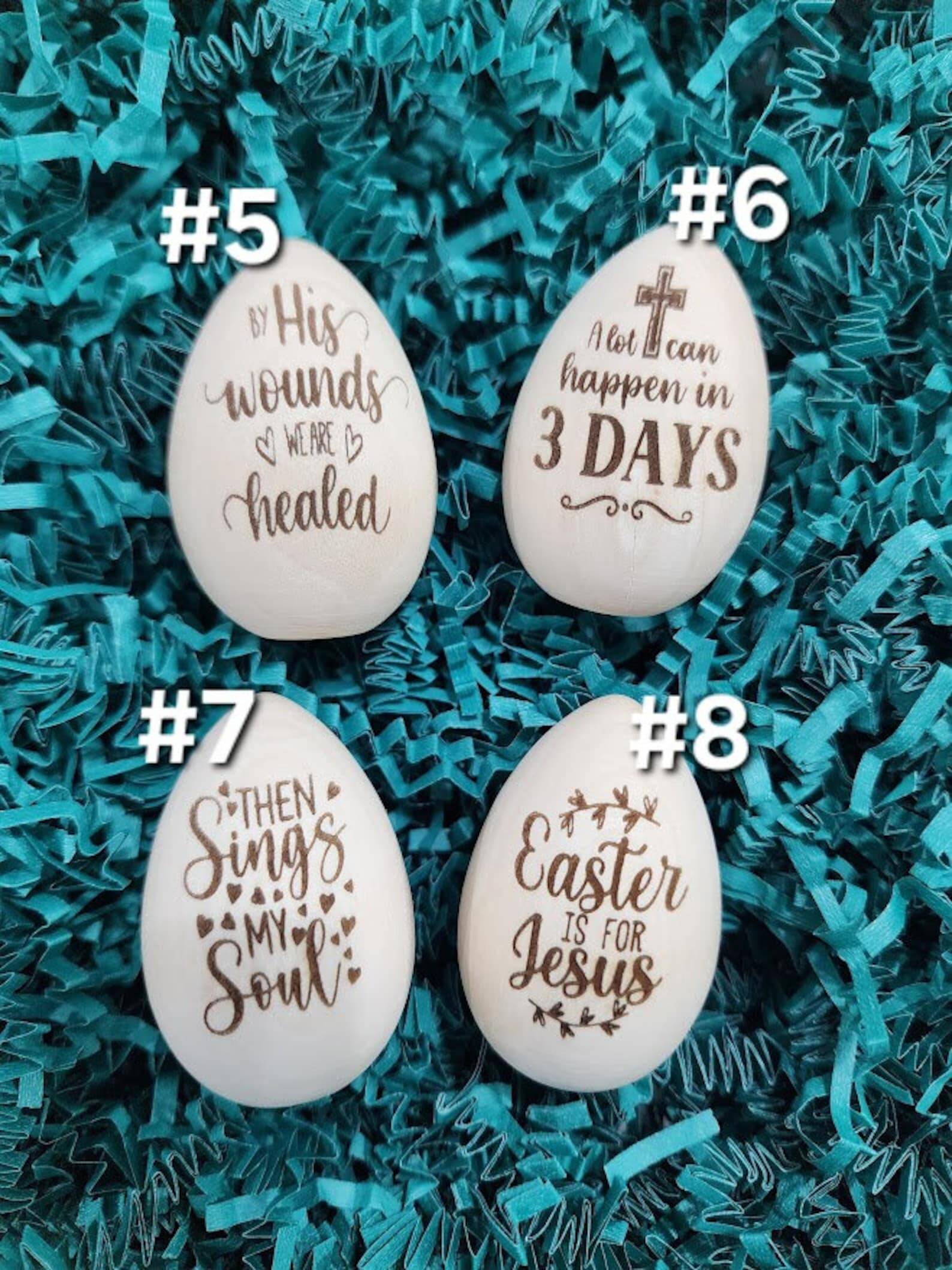 Wood Easter Faith Eggs