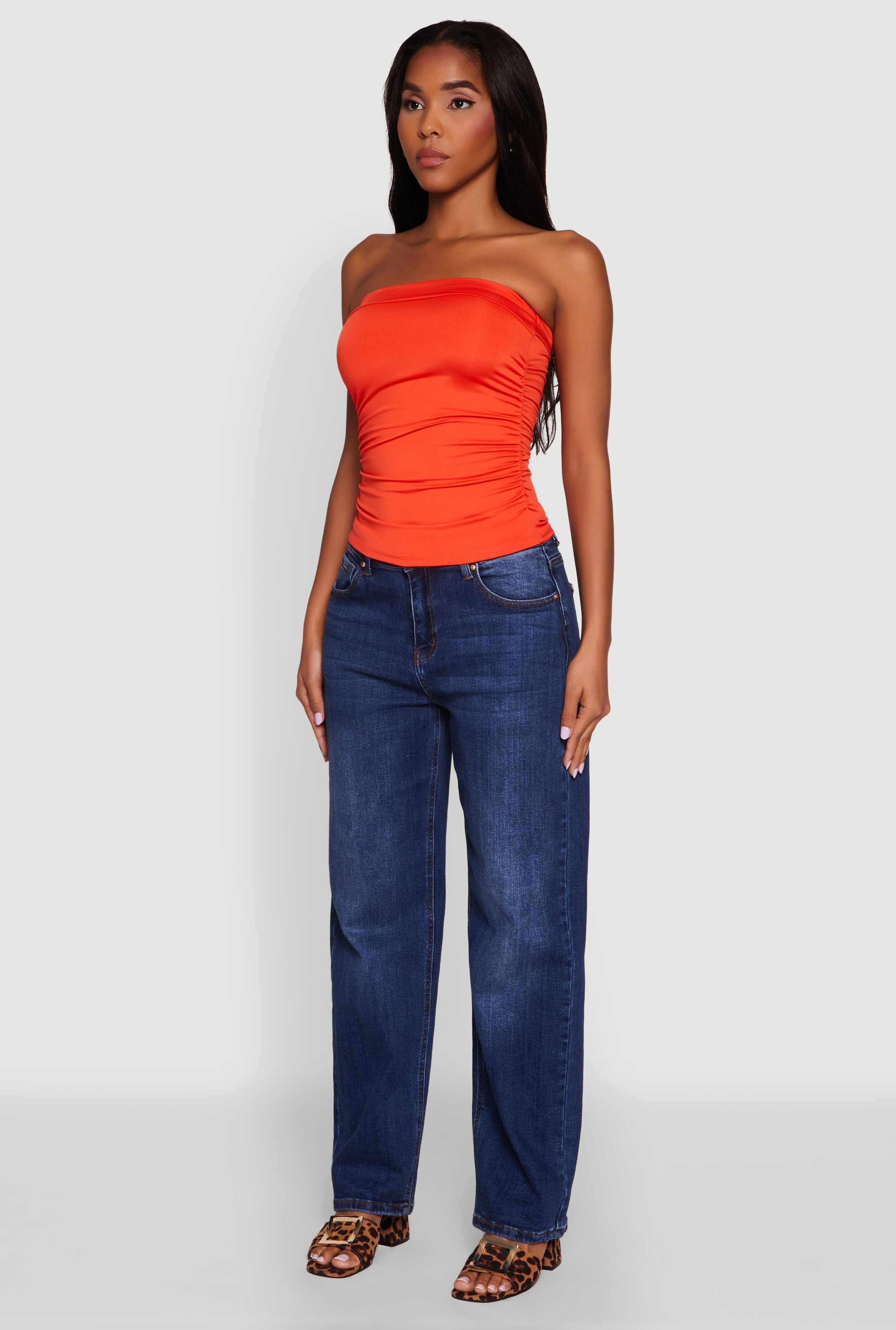 Trendy Side Ruched Tube Top