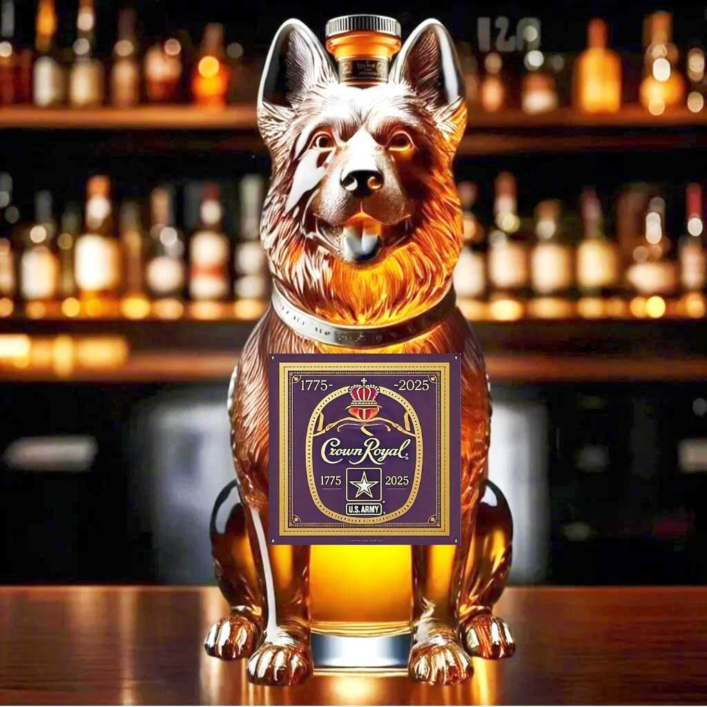 250th Anniversary of the Army Commemorative Military Dog Whiskey Bottle