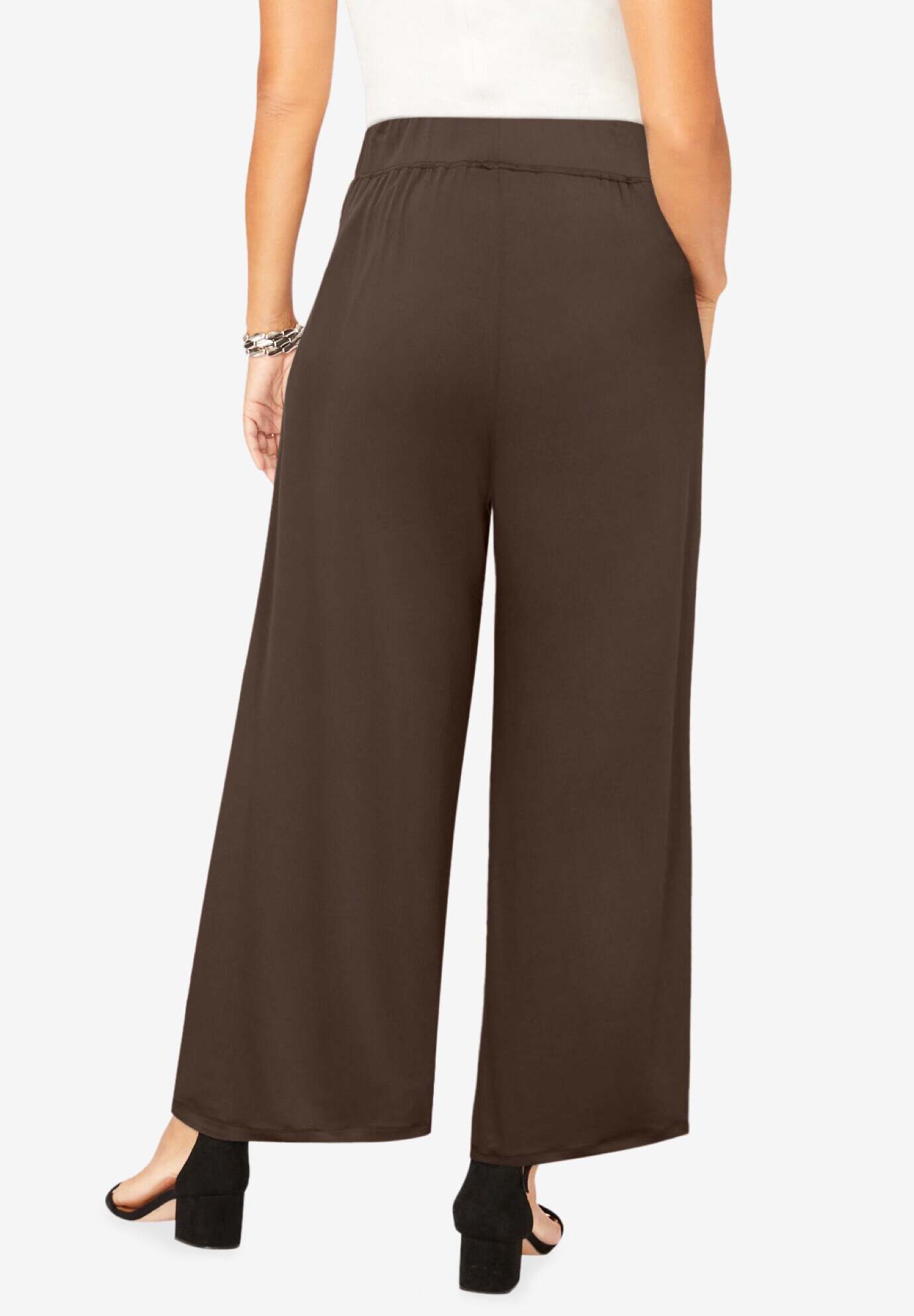 Stretch Knit Wide Leg Pant