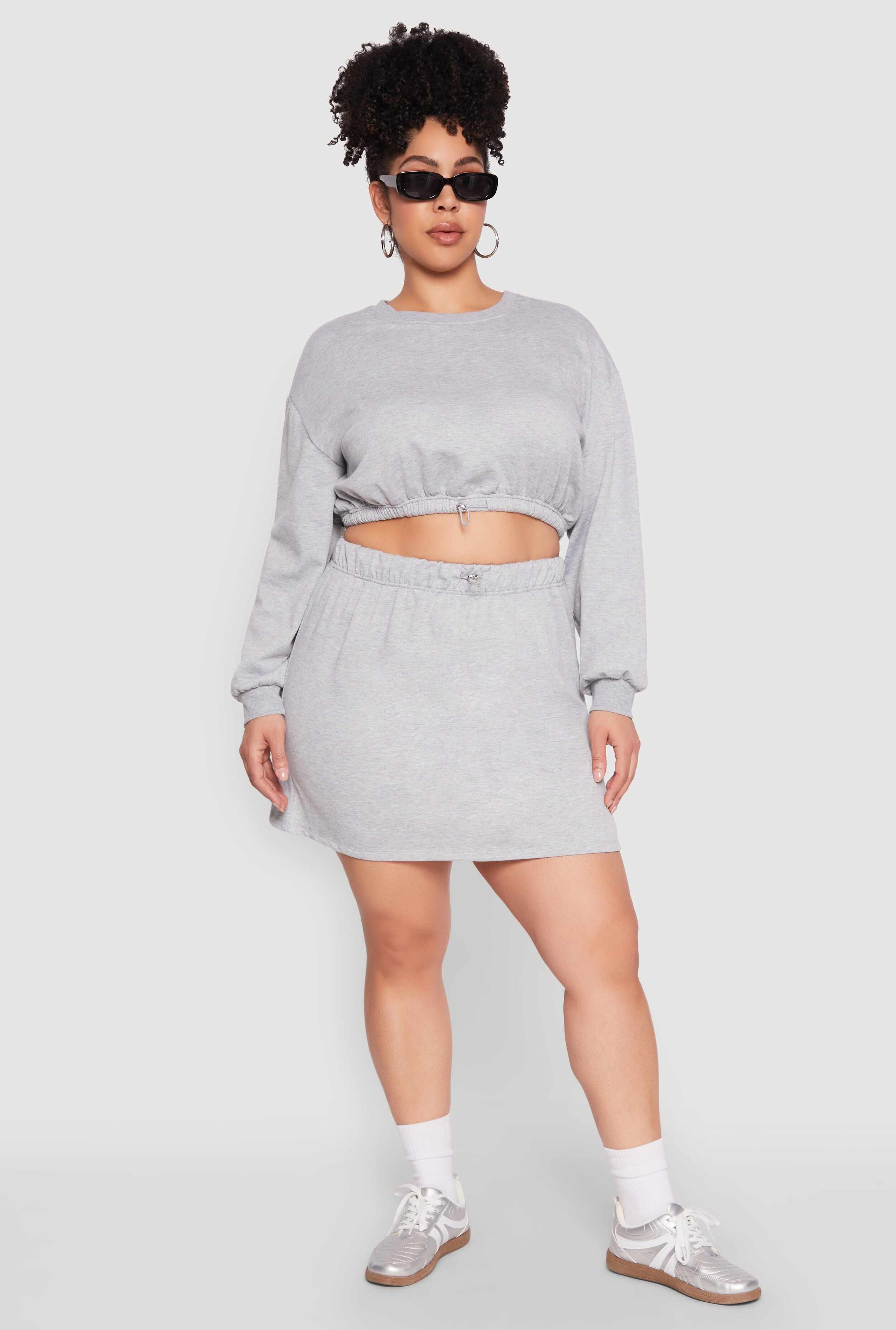 Plus Size Almost Famous High Waisted Fleece Skirt
