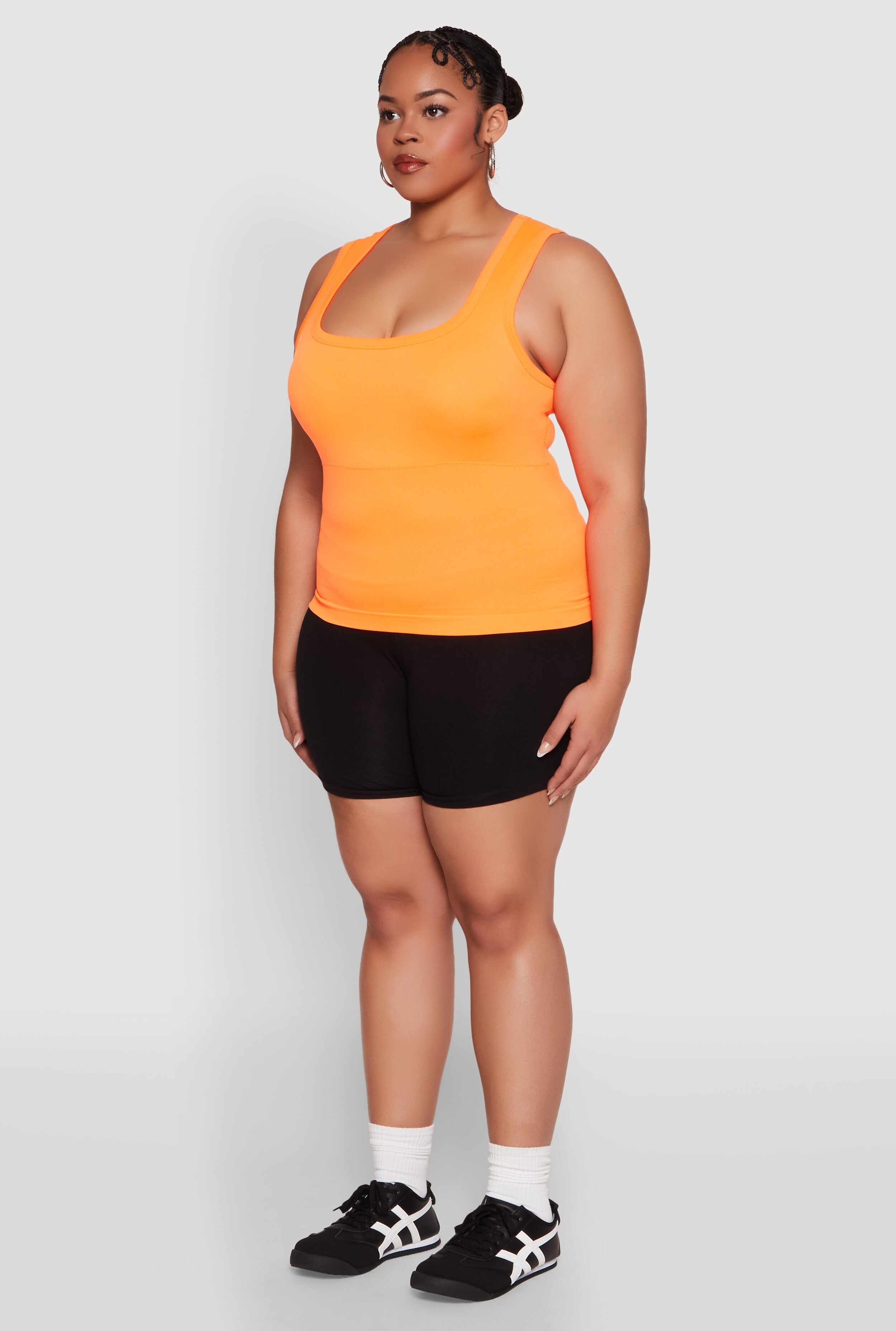 Plus Size Seamless Square Neck Tank Top