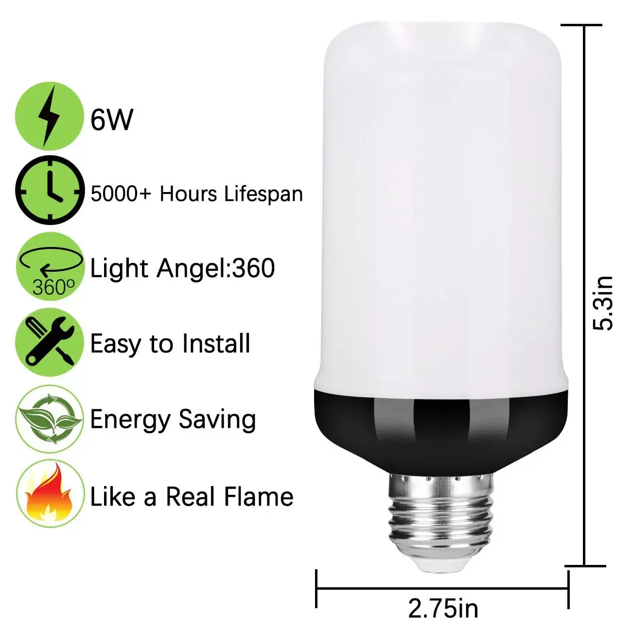 LED flame light bulb with gravity sensing effect